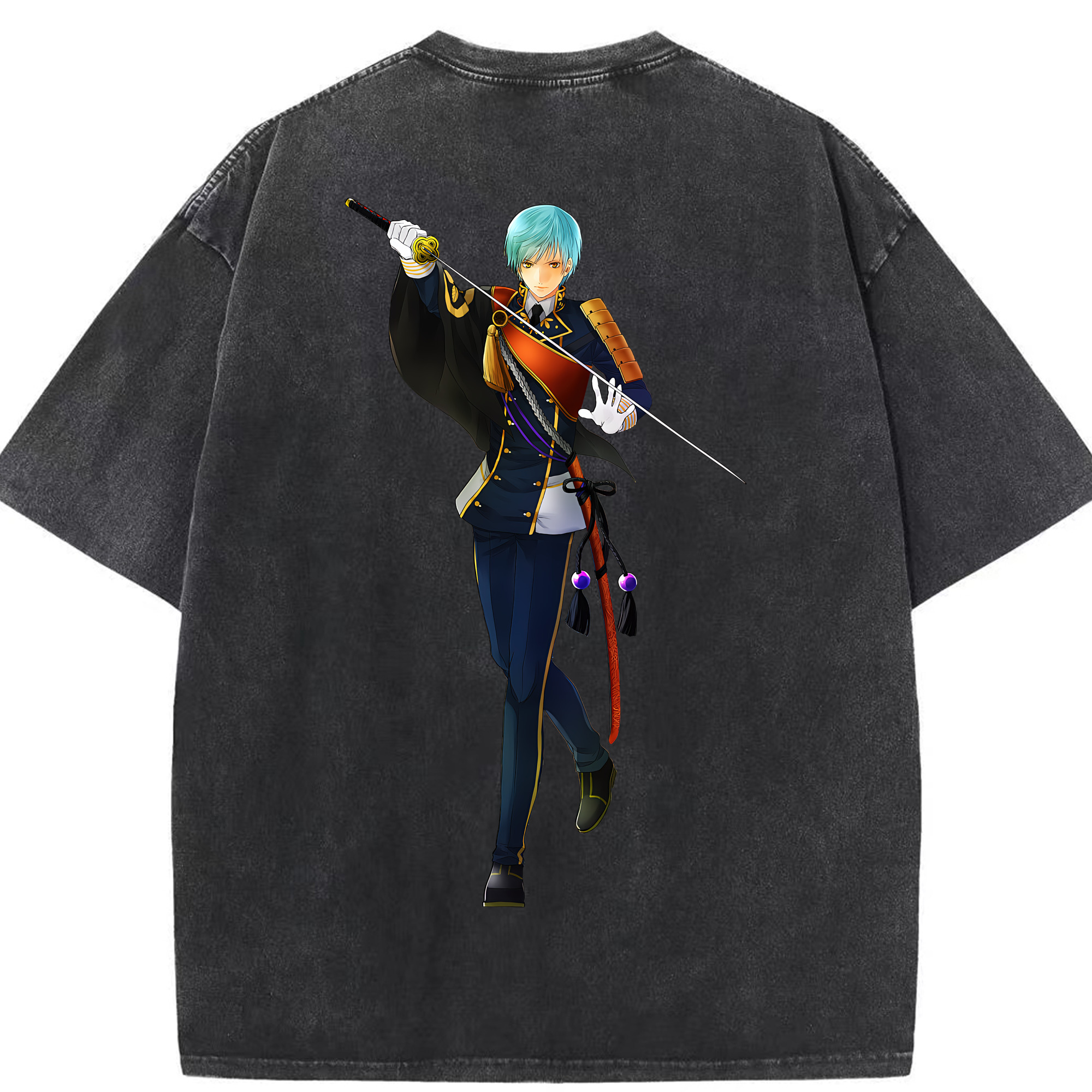 （画像用） 刀剣乱舞 Touken Ranbu 綿100% ヴィンテージ風 半袖Tシャツ（背面プリント）
