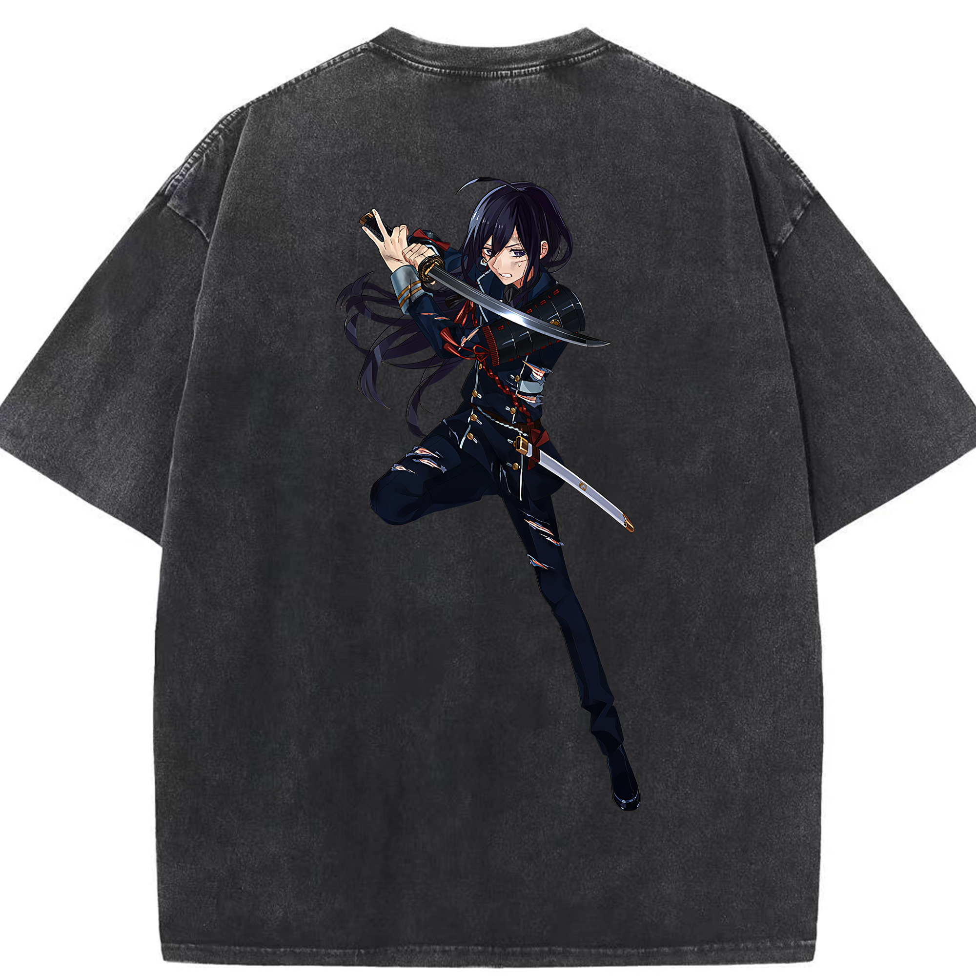 （画像用） 刀剣乱舞 Touken Ranbu 綿100% ヴィンテージ風 半袖Tシャツ（背面プリント）