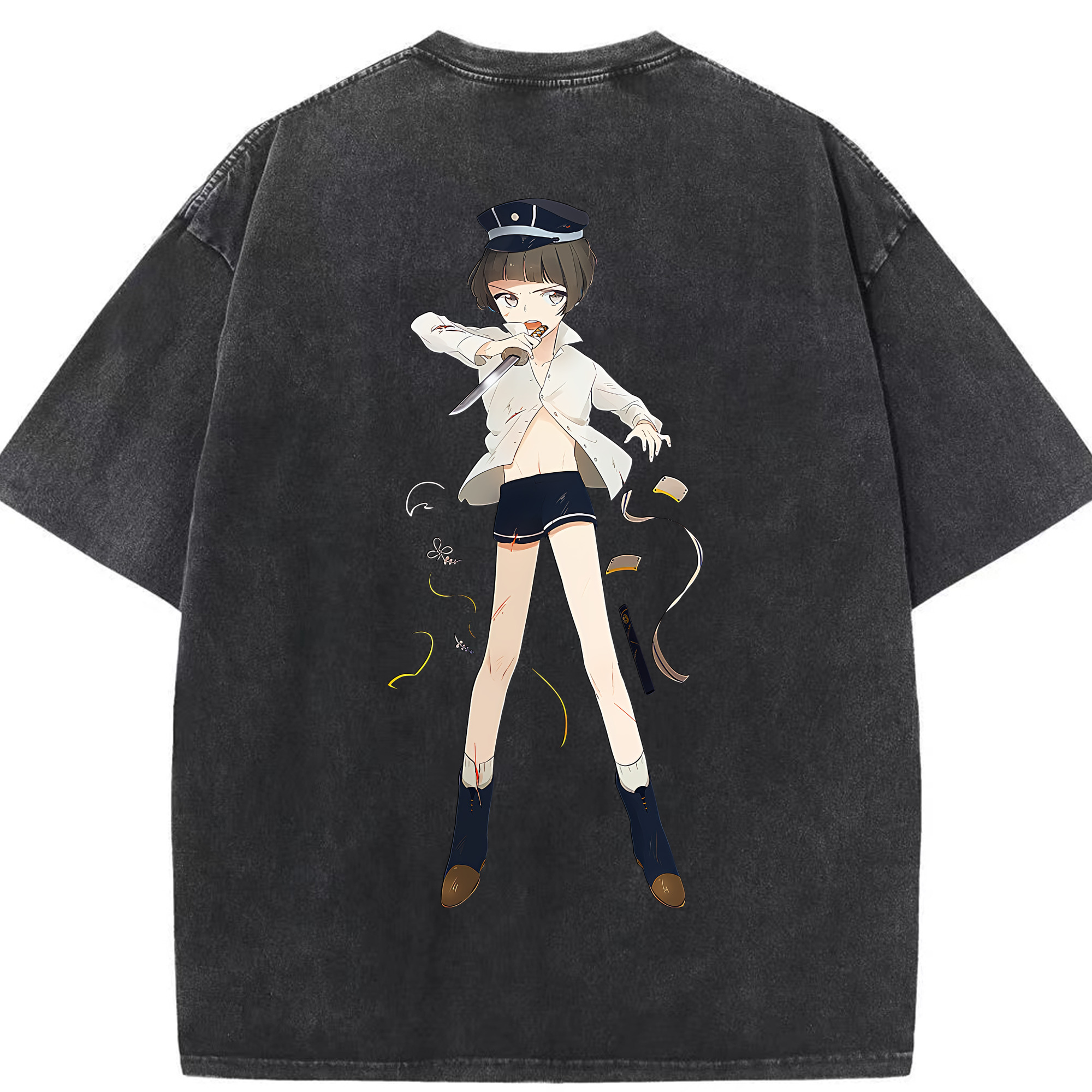 （画像用） 刀剣乱舞 Touken Ranbu 綿100% ヴィンテージ風 半袖Tシャツ（背面プリント）
