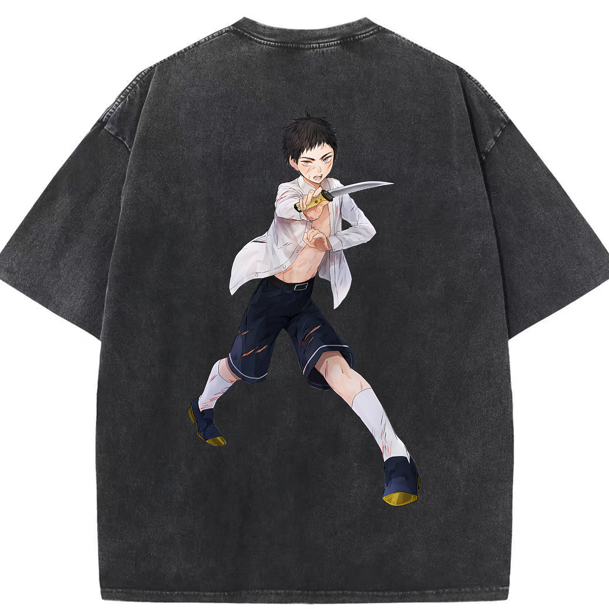 （画像用） 刀剣乱舞 Touken Ranbu 綿100% ヴィンテージ風 半袖Tシャツ（背面プリント）