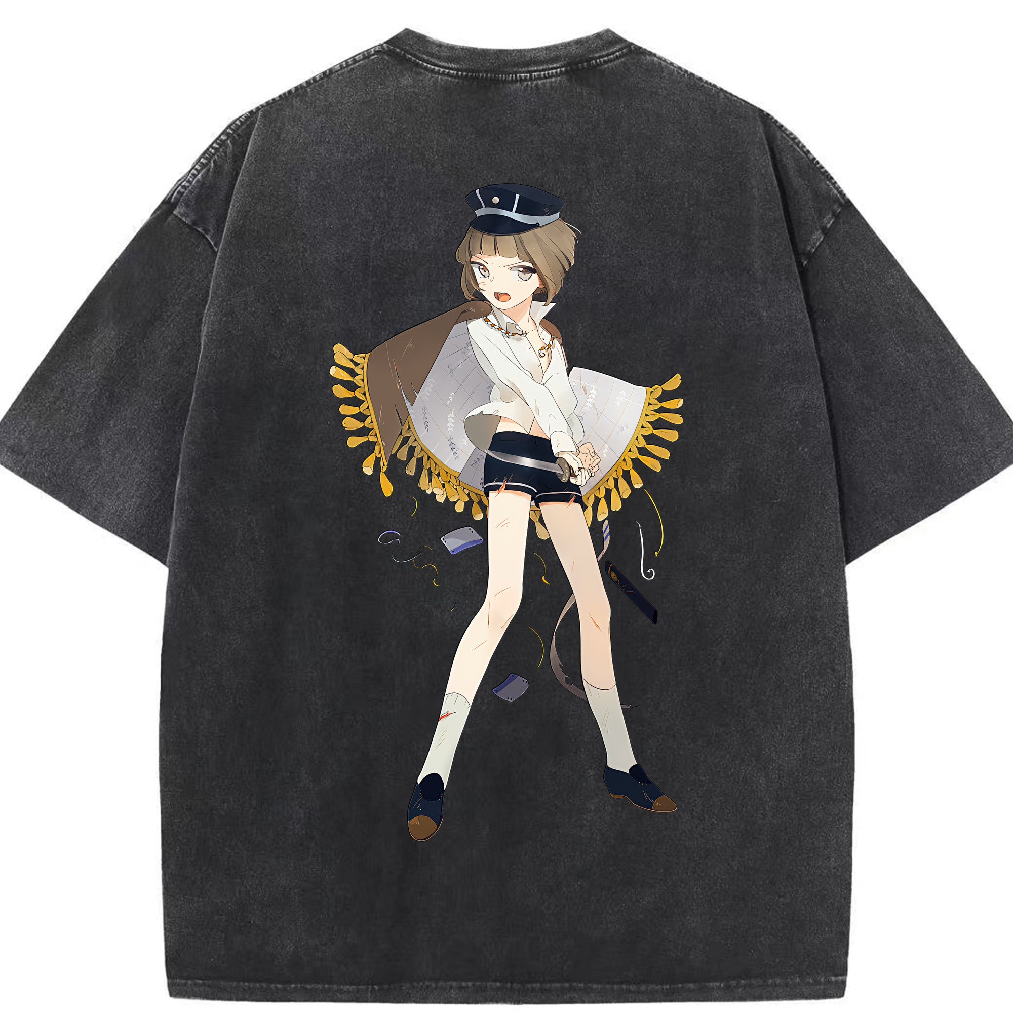 （画像用） 刀剣乱舞 Touken Ranbu 綿100% ヴィンテージ風 半袖Tシャツ（背面プリント）