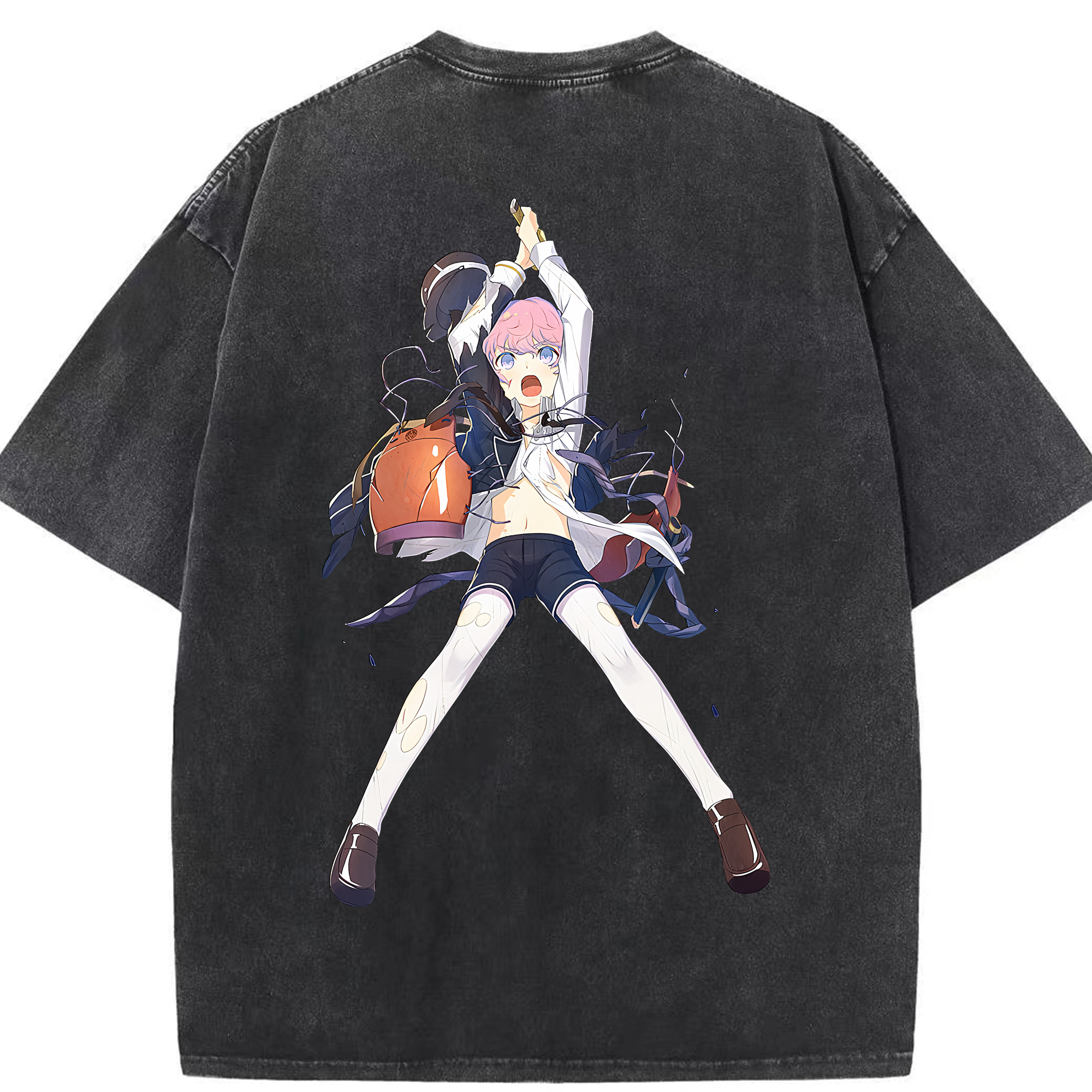 （画像用） 刀剣乱舞 Touken Ranbu 綿100% ヴィンテージ風 半袖Tシャツ（背面プリント）