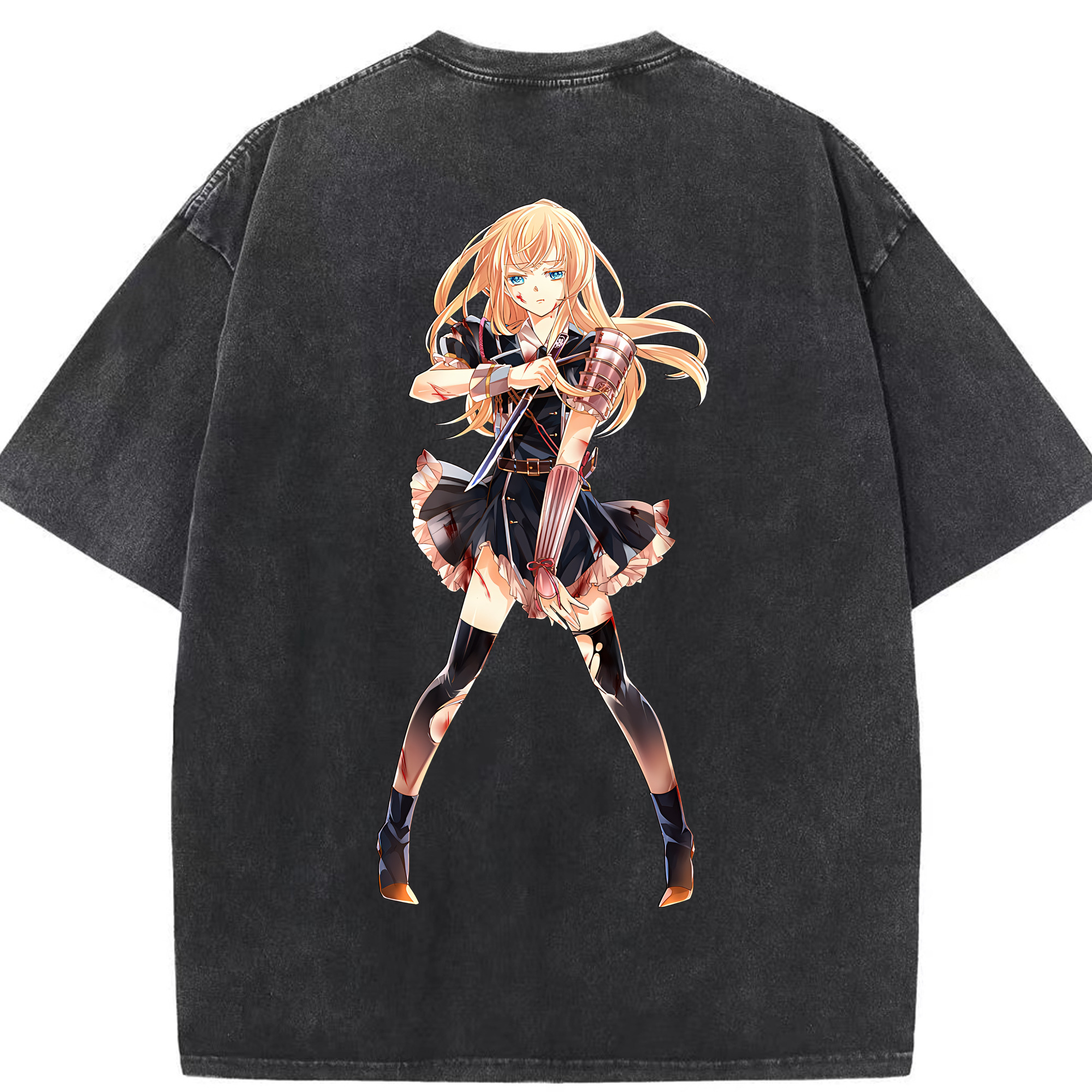 （画像用） 刀剣乱舞 Touken Ranbu 綿100% ヴィンテージ風 半袖Tシャツ（背面プリント）
