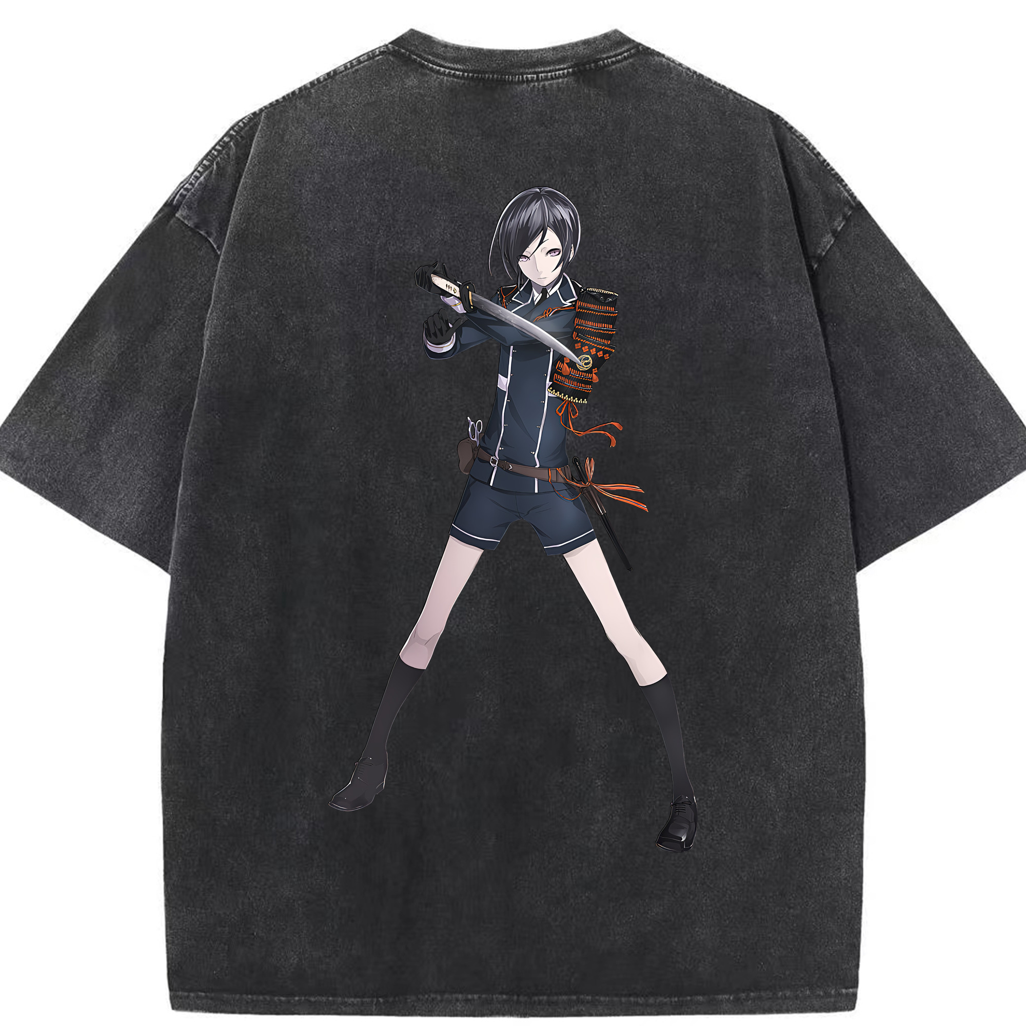 （画像用） 刀剣乱舞 Touken Ranbu 綿100% ヴィンテージ風 半袖Tシャツ（背面プリント）