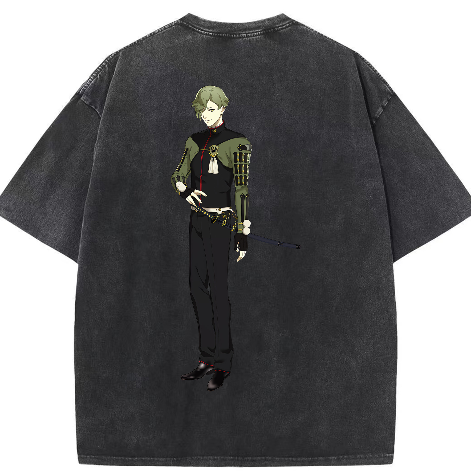 （画像用） 刀剣乱舞 Touken Ranbu 綿100% ヴィンテージ風 半袖Tシャツ（背面プリント）
