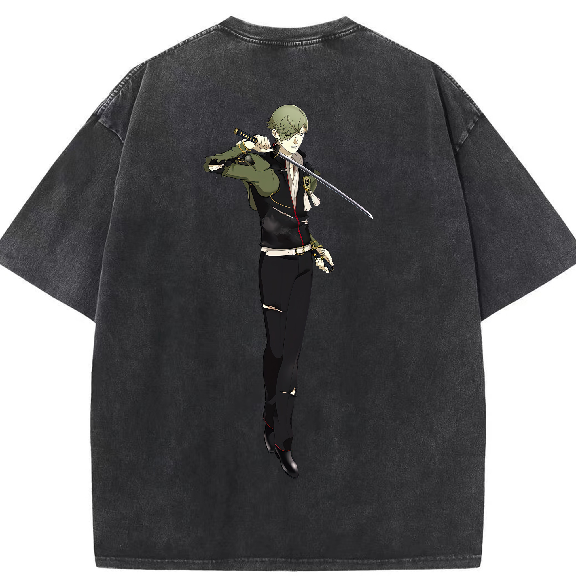 （画像用） 刀剣乱舞 Touken Ranbu 綿100% ヴィンテージ風 半袖Tシャツ（背面プリント）