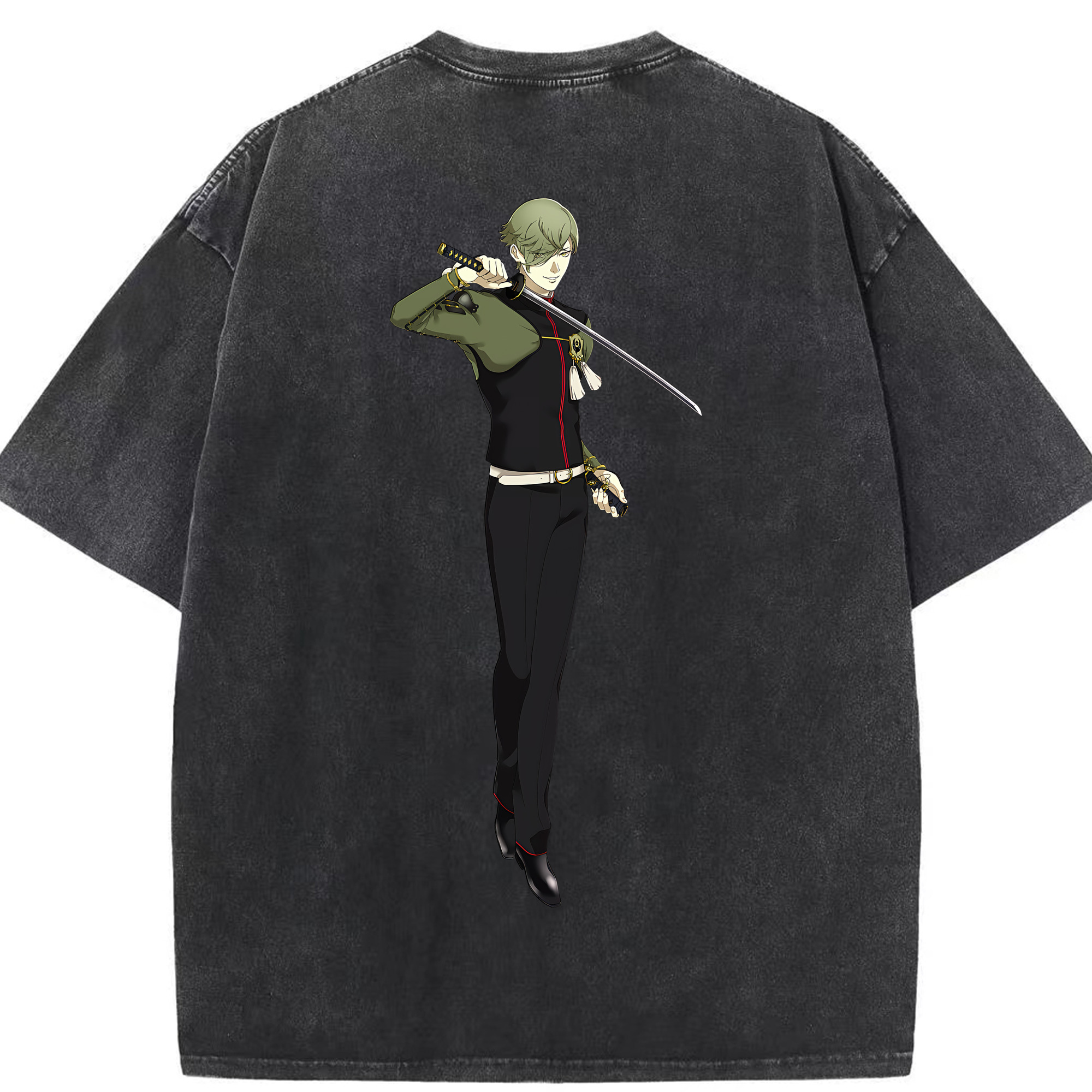（画像用） 刀剣乱舞 Touken Ranbu 綿100% ヴィンテージ風 半袖Tシャツ（背面プリント）