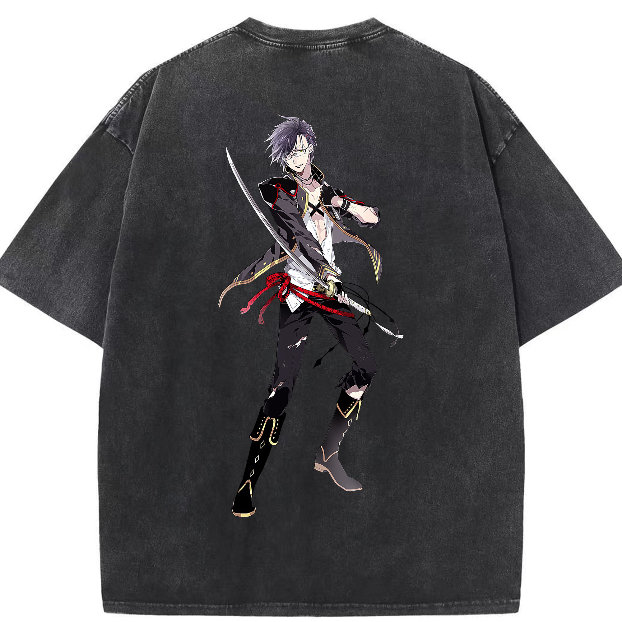 （画像用） 刀剣乱舞 Touken Ranbu 綿100% ヴィンテージ風 半袖Tシャツ（背面プリント）