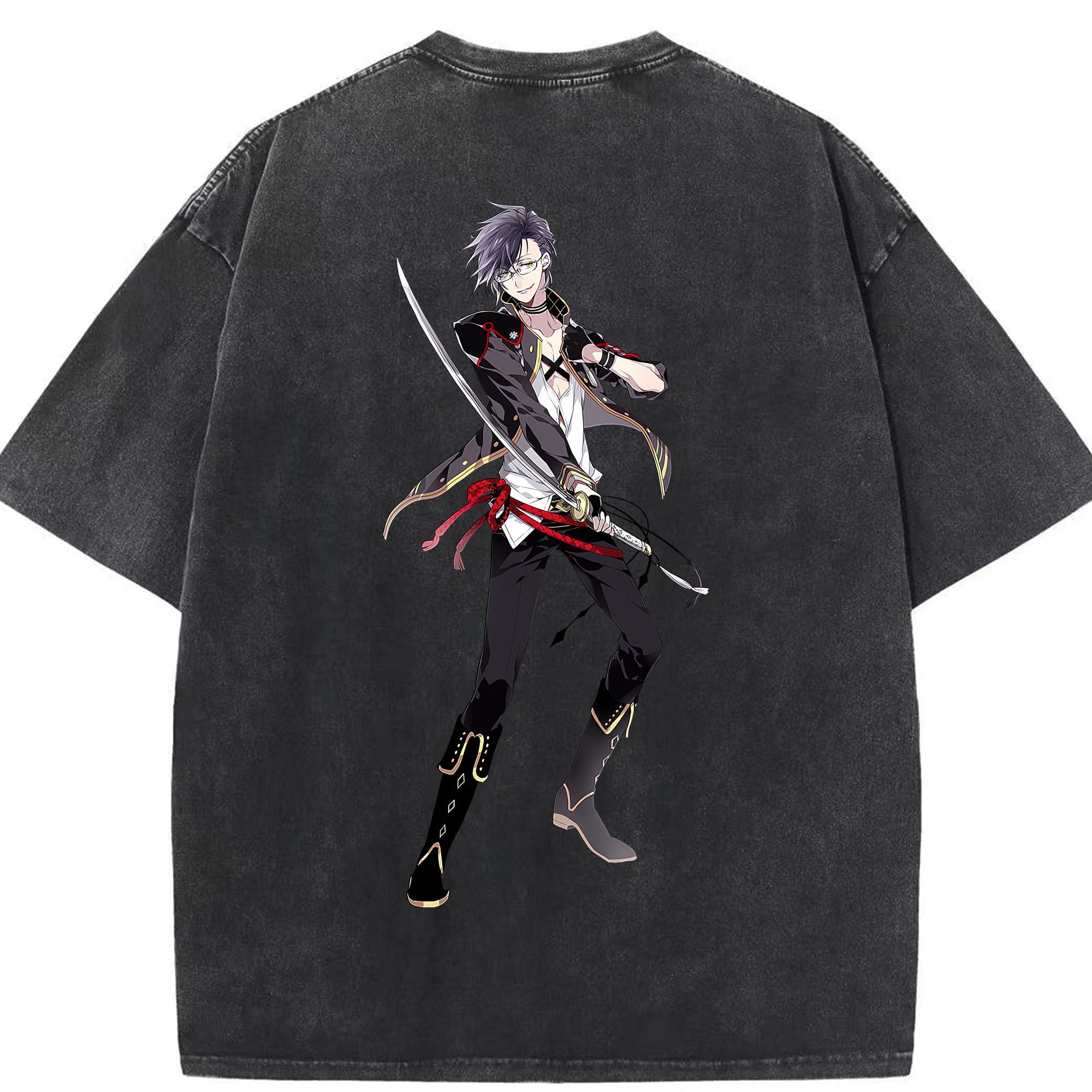 （画像用） 刀剣乱舞 Touken Ranbu 綿100% ヴィンテージ風 半袖Tシャツ（背面プリント）