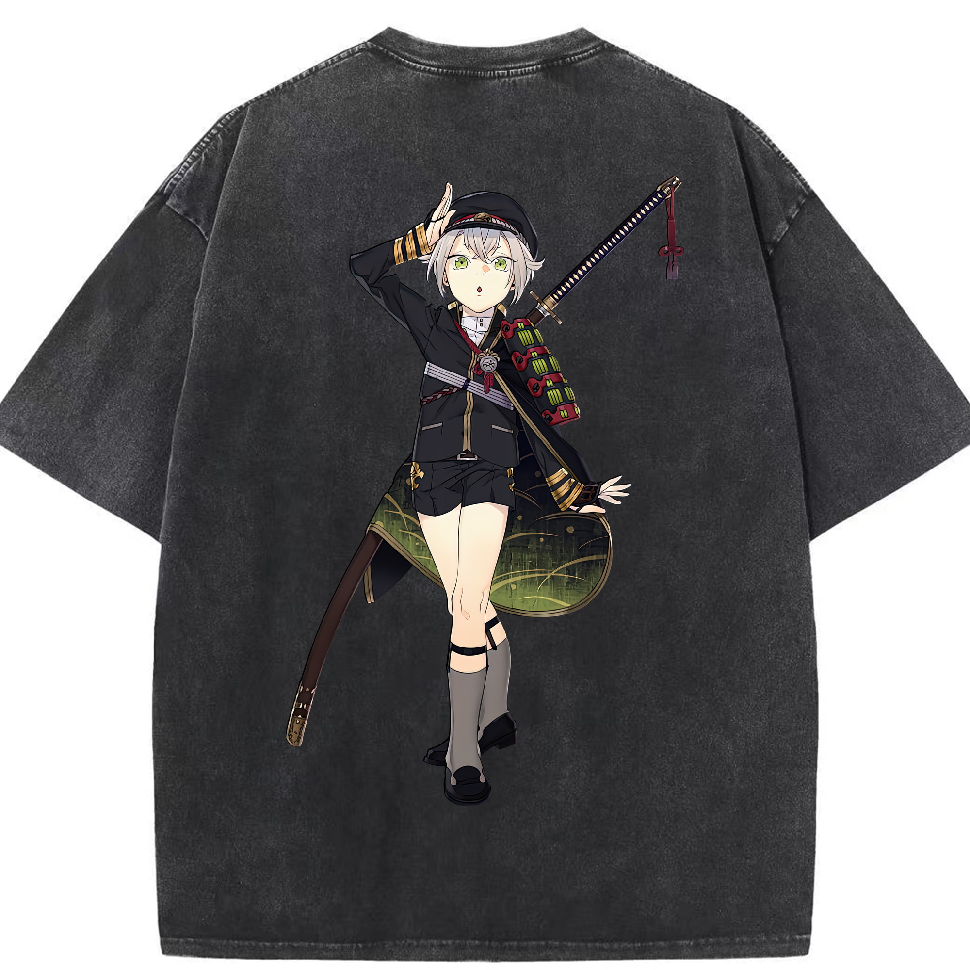 （画像用） 刀剣乱舞 Touken Ranbu 綿100% ヴィンテージ風 半袖Tシャツ（背面プリント）