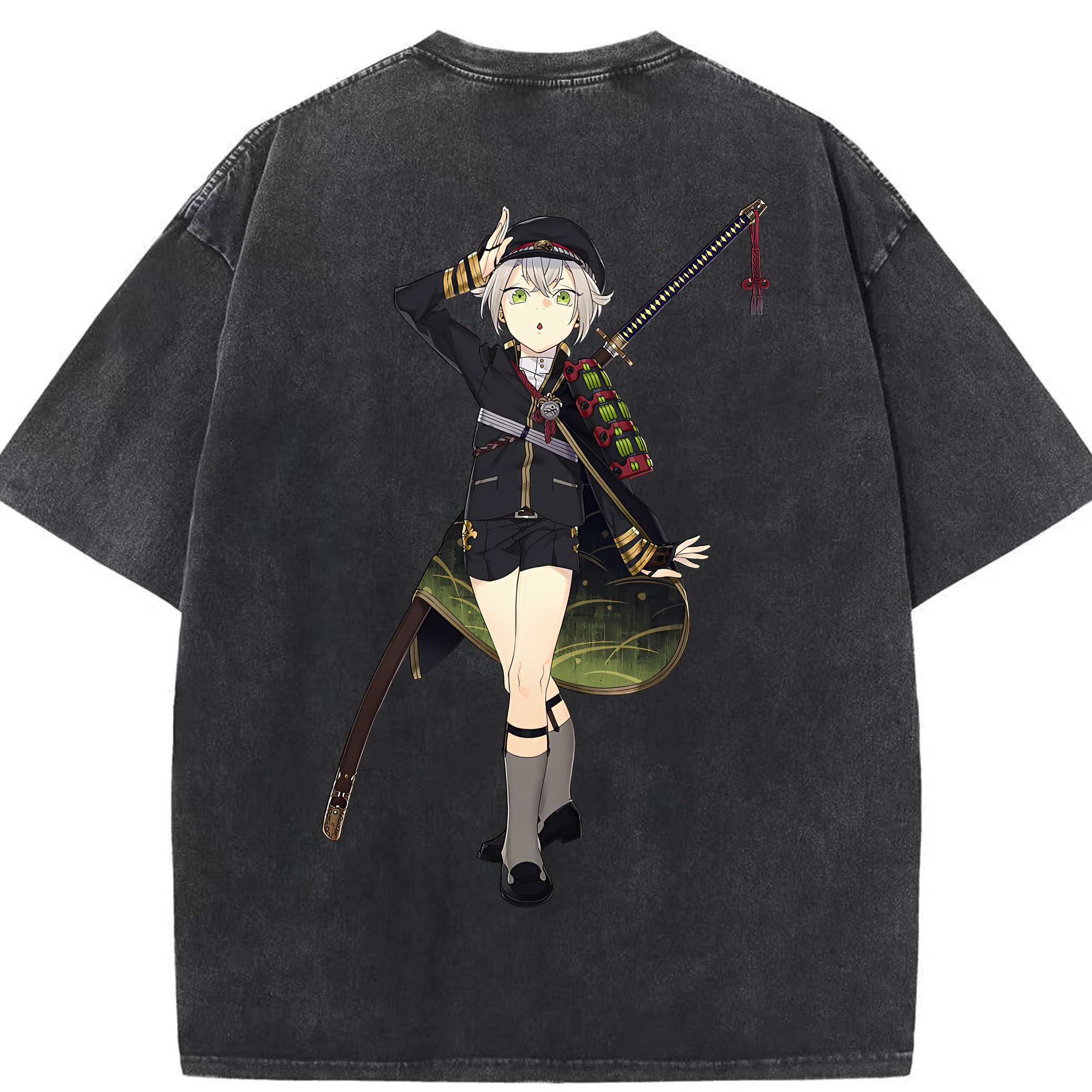 （画像用） 刀剣乱舞 Touken Ranbu 綿100% ヴィンテージ風 半袖Tシャツ（背面プリント）