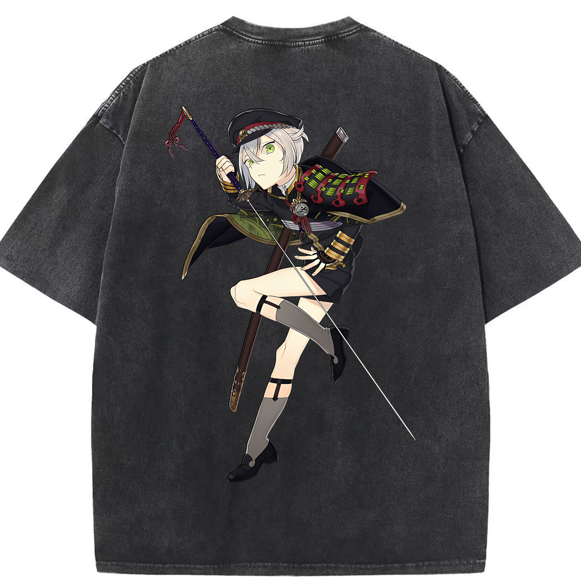 （画像用） 刀剣乱舞 Touken Ranbu 綿100% ヴィンテージ風 半袖Tシャツ（背面プリント）