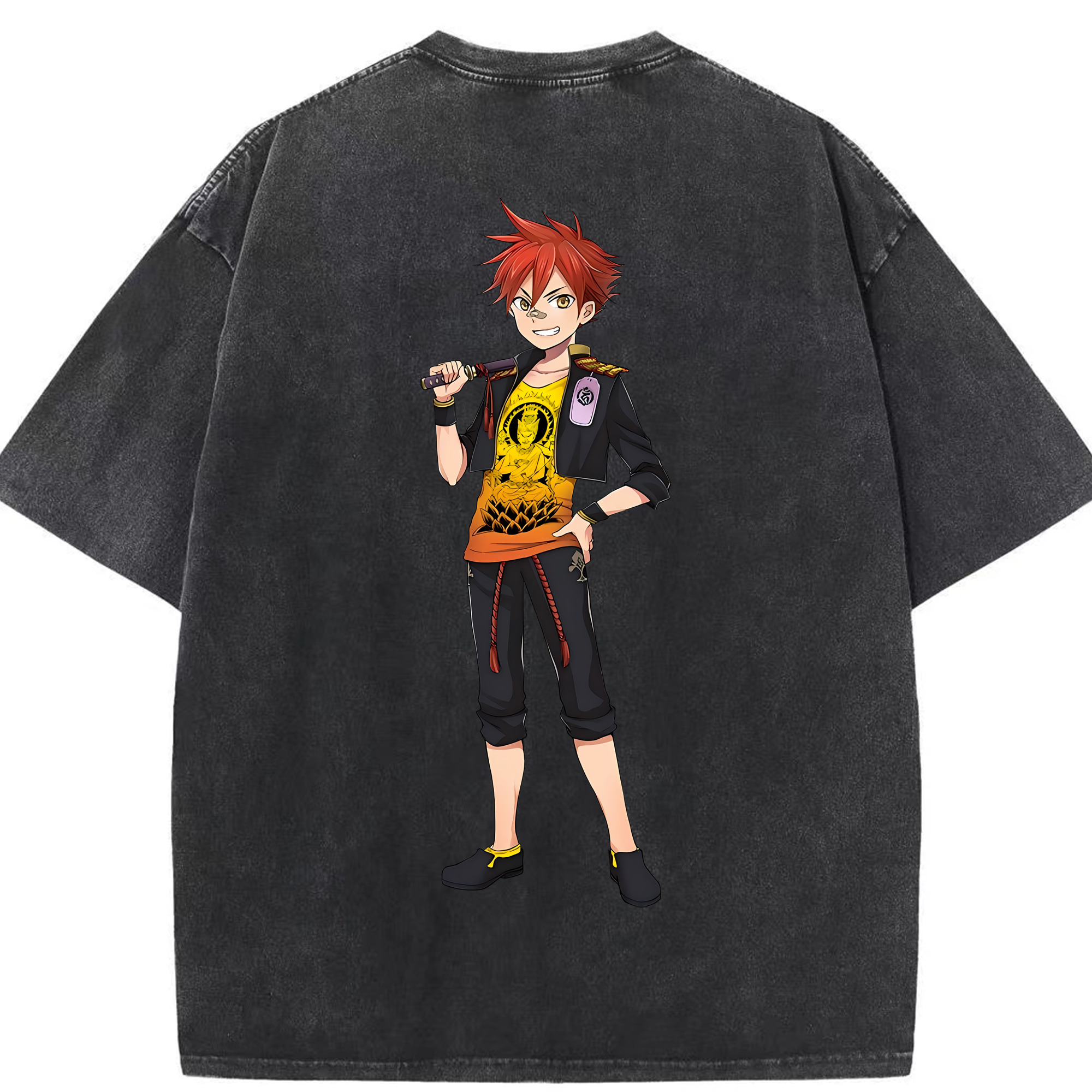 （画像用） 刀剣乱舞 Touken Ranbu 綿100% ヴィンテージ風 半袖Tシャツ（背面プリント）