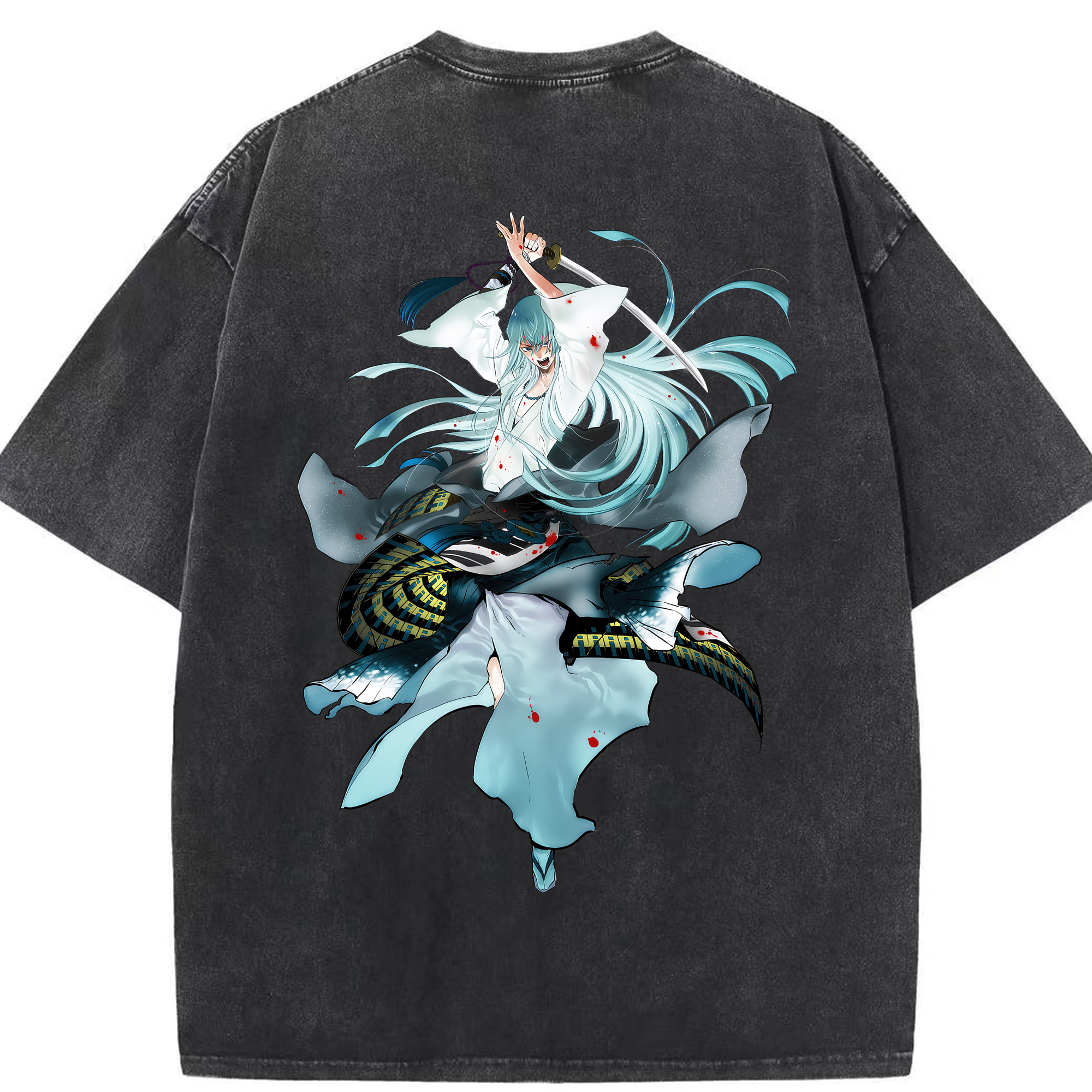 （画像用） 刀剣乱舞 Touken Ranbu 綿100% ヴィンテージ風 半袖Tシャツ（背面プリント）