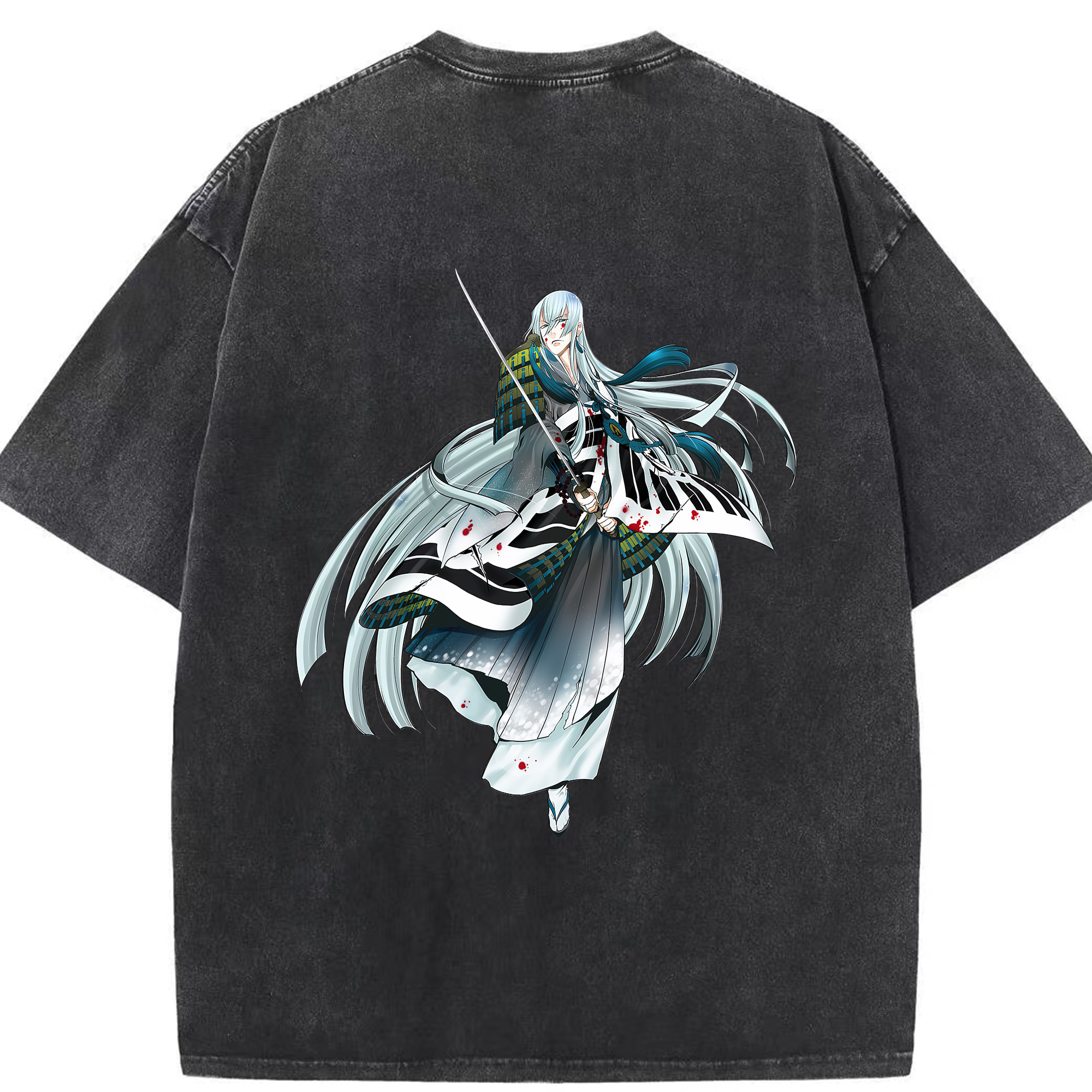 （画像用） 刀剣乱舞 Touken Ranbu 綿100% ヴィンテージ風 半袖Tシャツ（背面プリント）