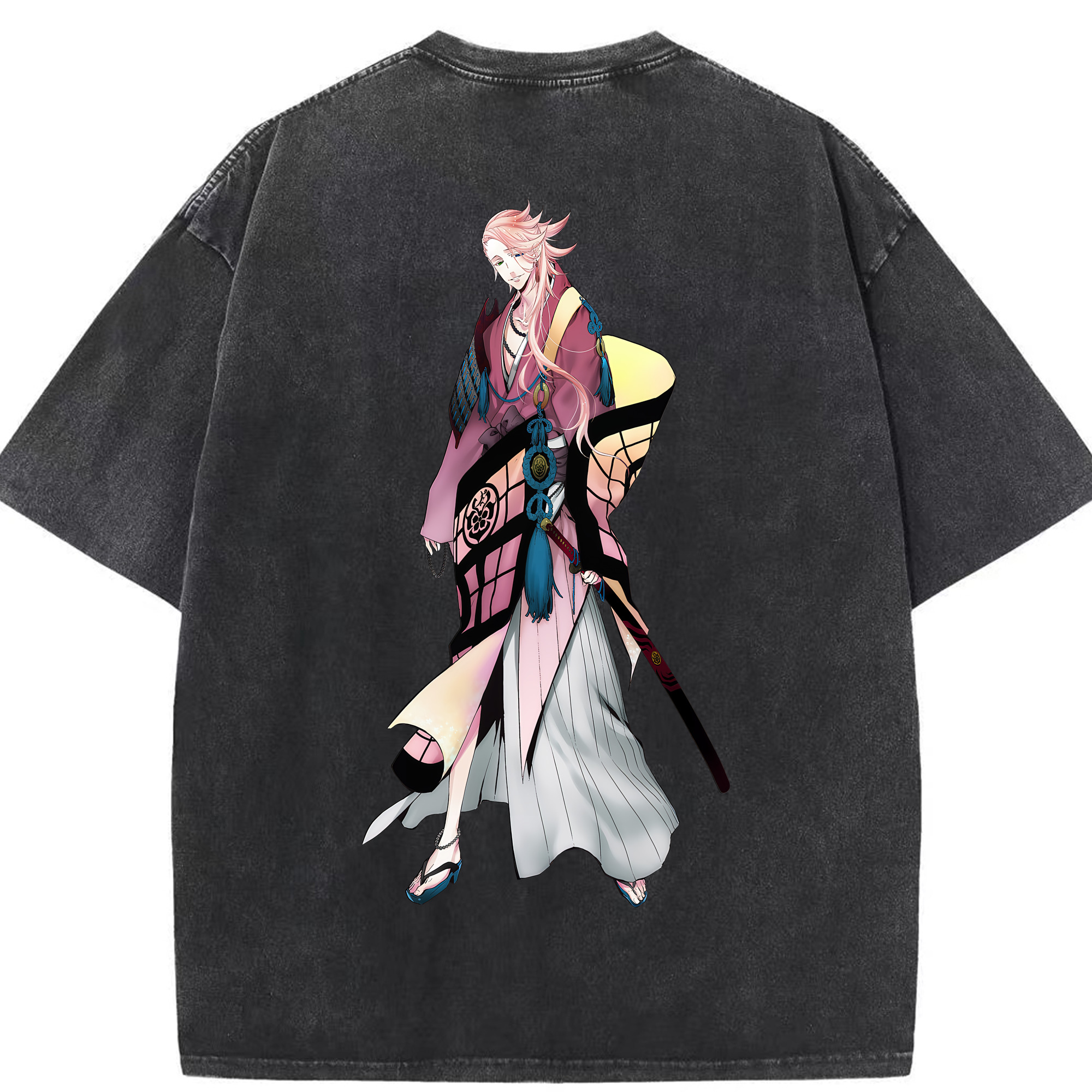 （画像用） 刀剣乱舞 Touken Ranbu 綿100% ヴィンテージ風 半袖Tシャツ（背面プリント）