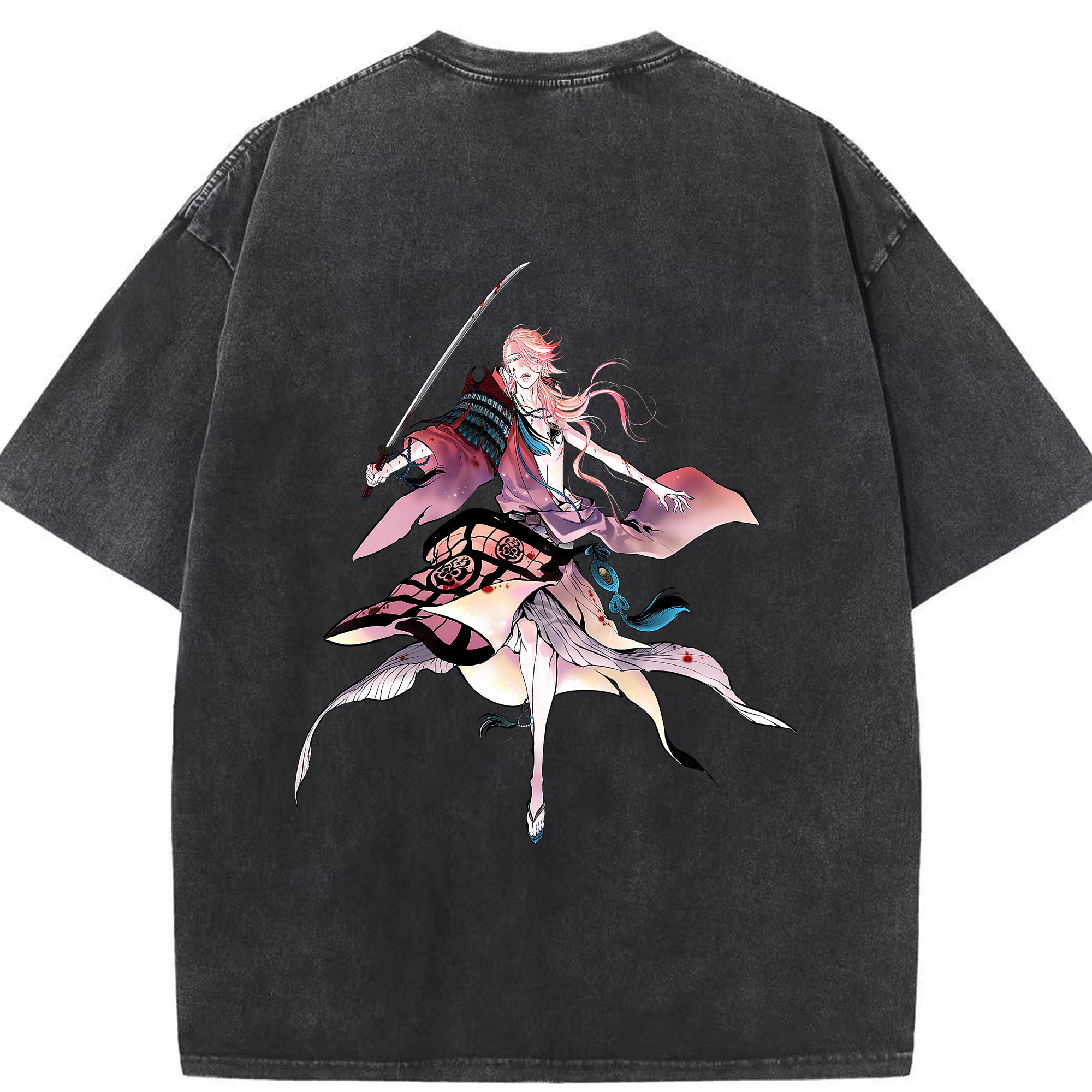 （画像用） 刀剣乱舞 Touken Ranbu 綿100% ヴィンテージ風 半袖Tシャツ（背面プリント）