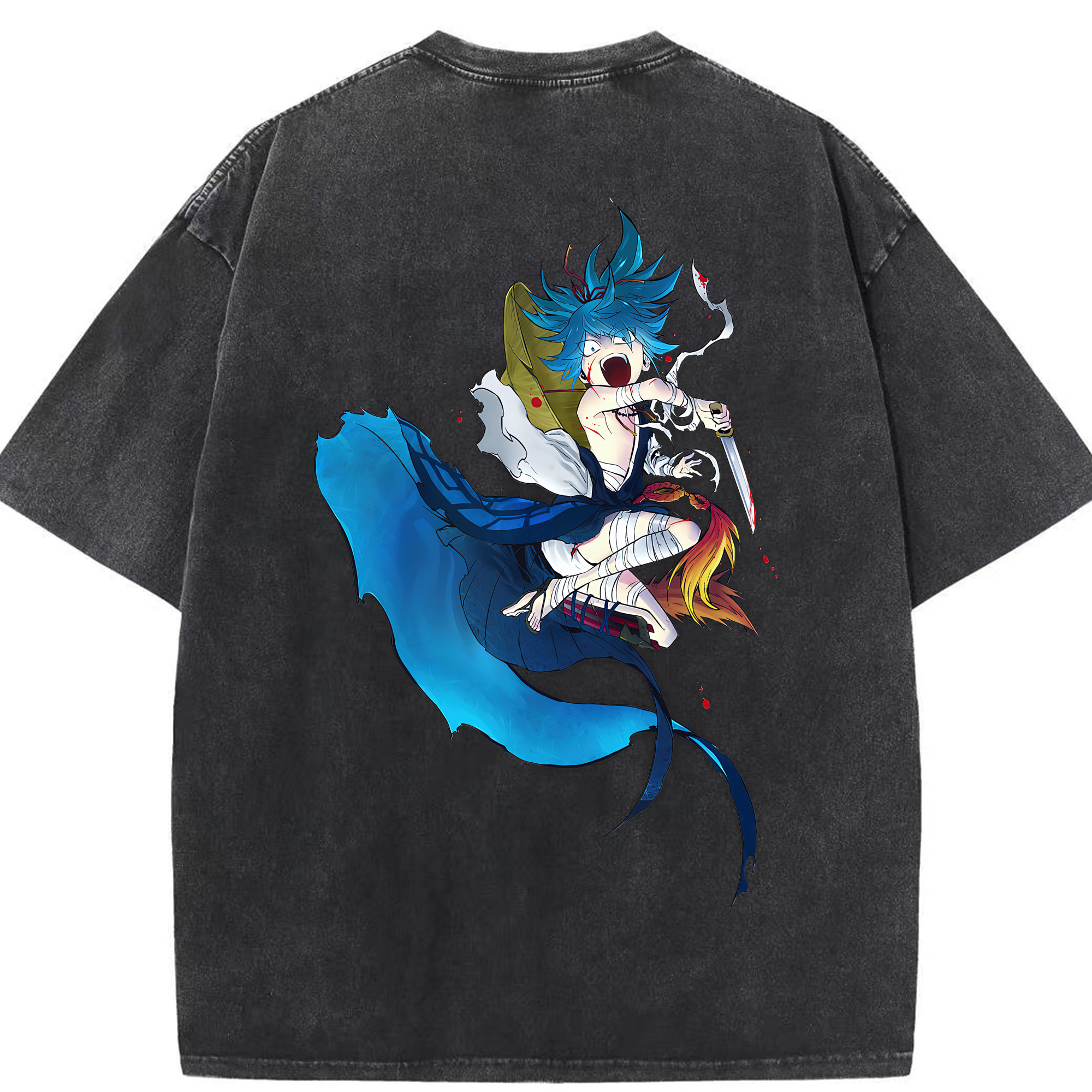 （画像用） 刀剣乱舞 Touken Ranbu 綿100% ヴィンテージ風 半袖Tシャツ（背面プリント）