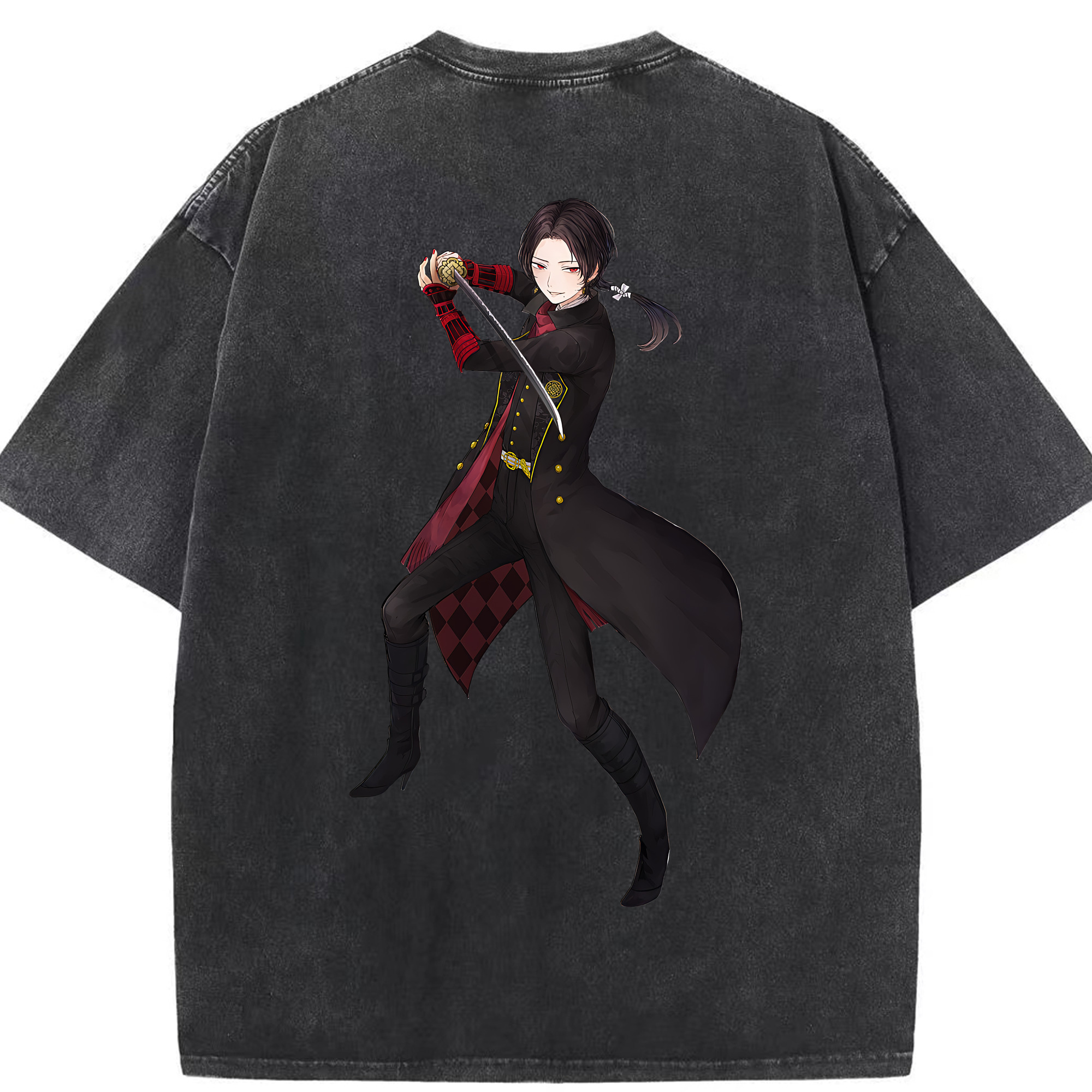 （画像用） 刀剣乱舞 Touken Ranbu 綿100% ヴィンテージ風 半袖Tシャツ（背面プリント）