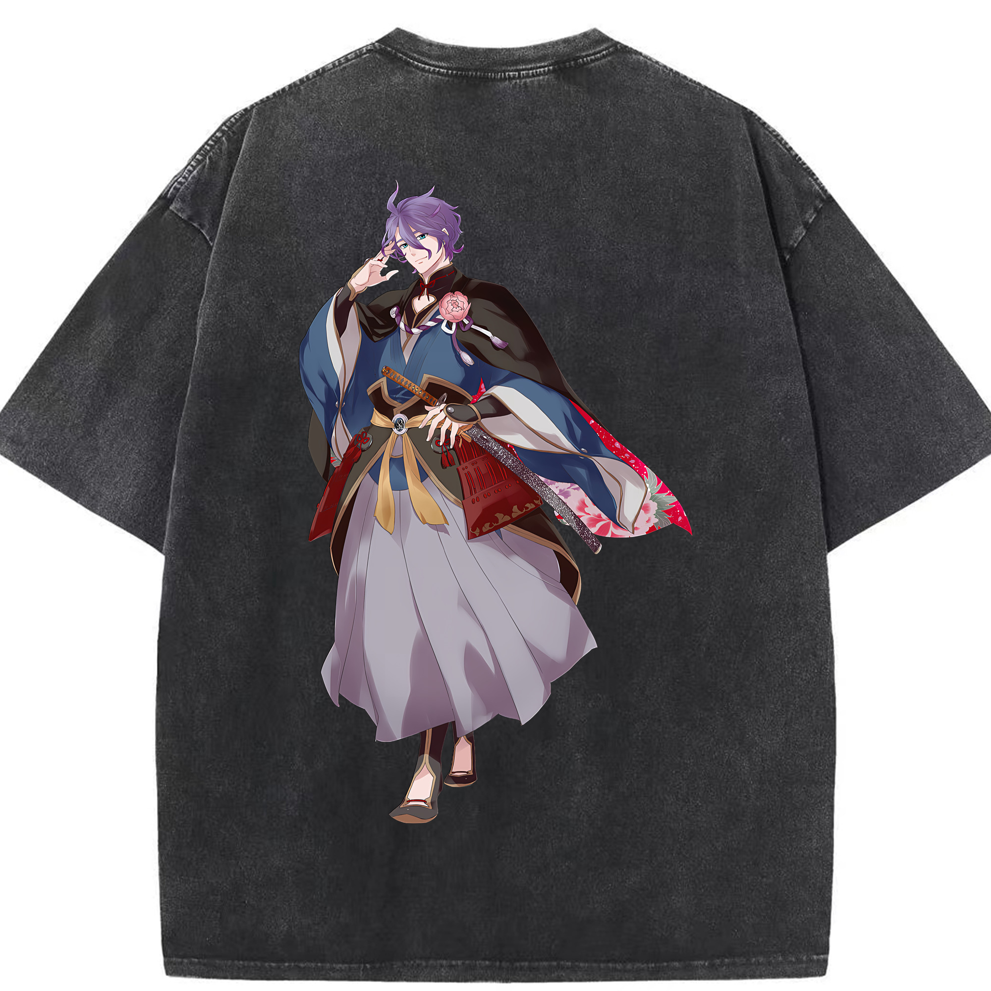 （画像用） 刀剣乱舞 Touken Ranbu 綿100% ヴィンテージ風 半袖Tシャツ（背面プリント）
