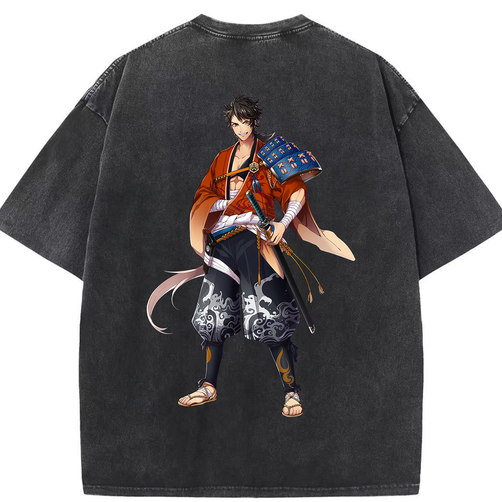 （画像用） 刀剣乱舞 Touken Ranbu 綿100% ヴィンテージ風 半袖Tシャツ（背面プリント）