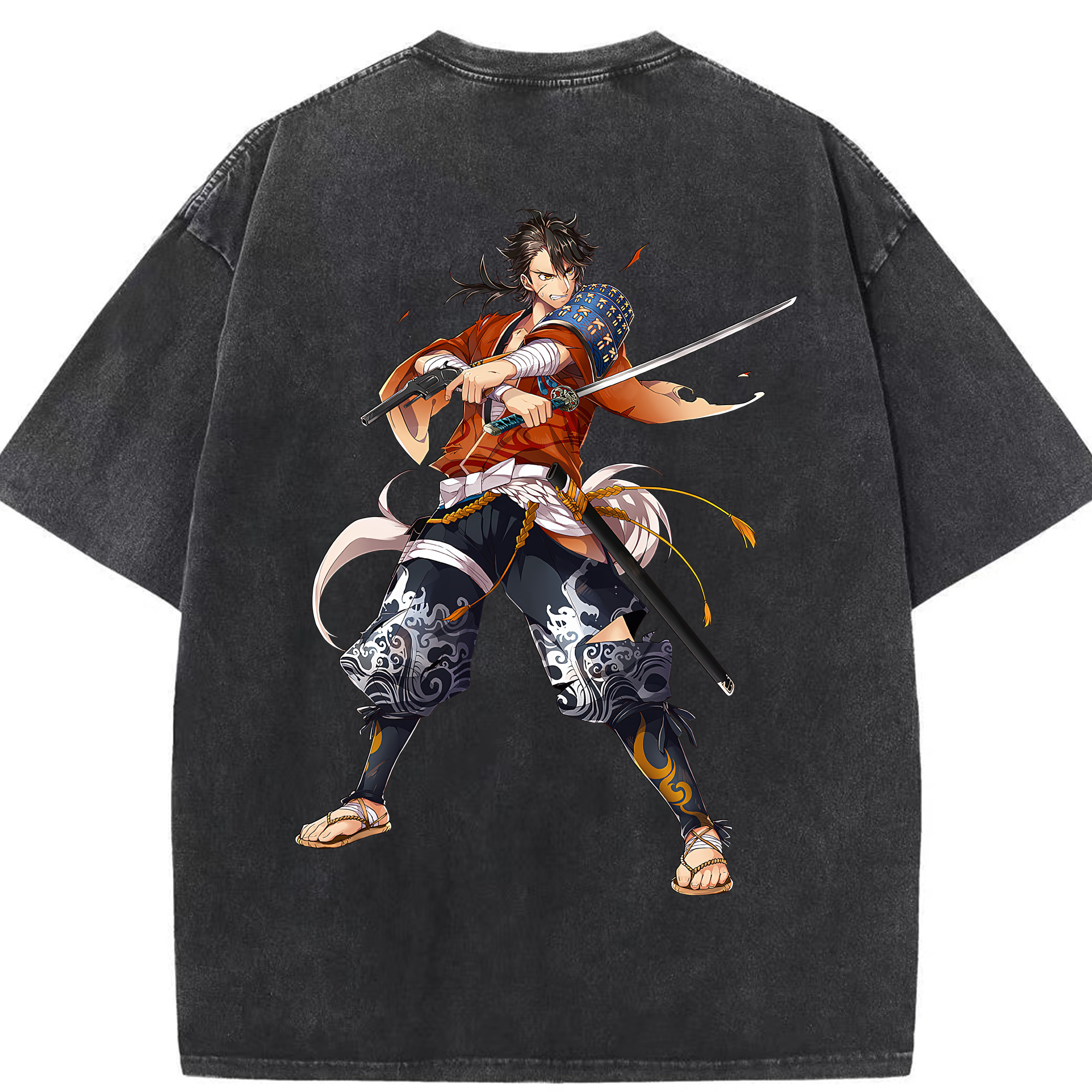 （画像用） 刀剣乱舞 Touken Ranbu 綿100% ヴィンテージ風 半袖Tシャツ（背面プリント）