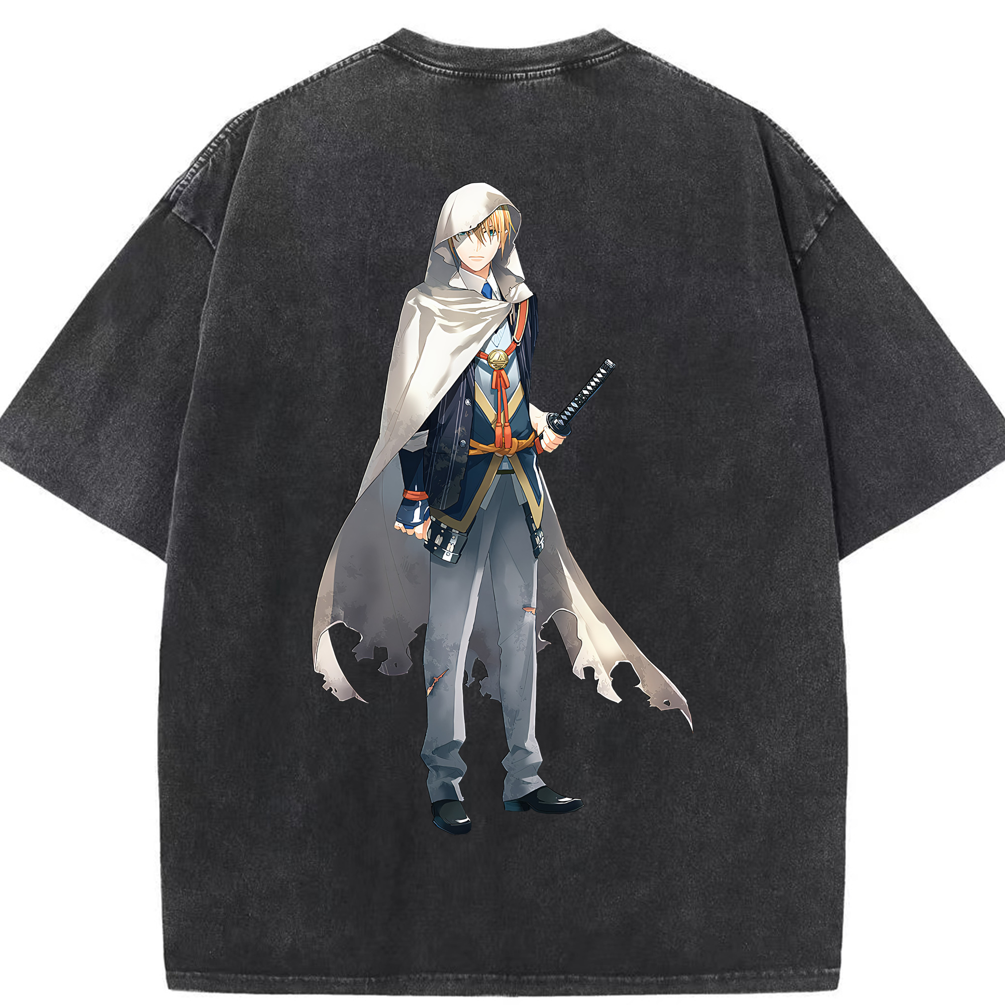（画像用） 刀剣乱舞 Touken Ranbu 綿100% ヴィンテージ風 半袖Tシャツ（背面プリント）
