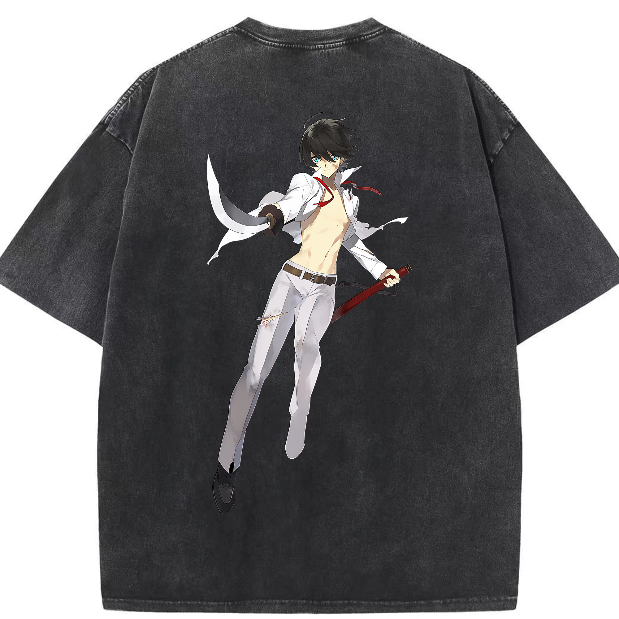 （画像用） 刀剣乱舞 Touken Ranbu 綿100% ヴィンテージ風 半袖Tシャツ（背面プリント）