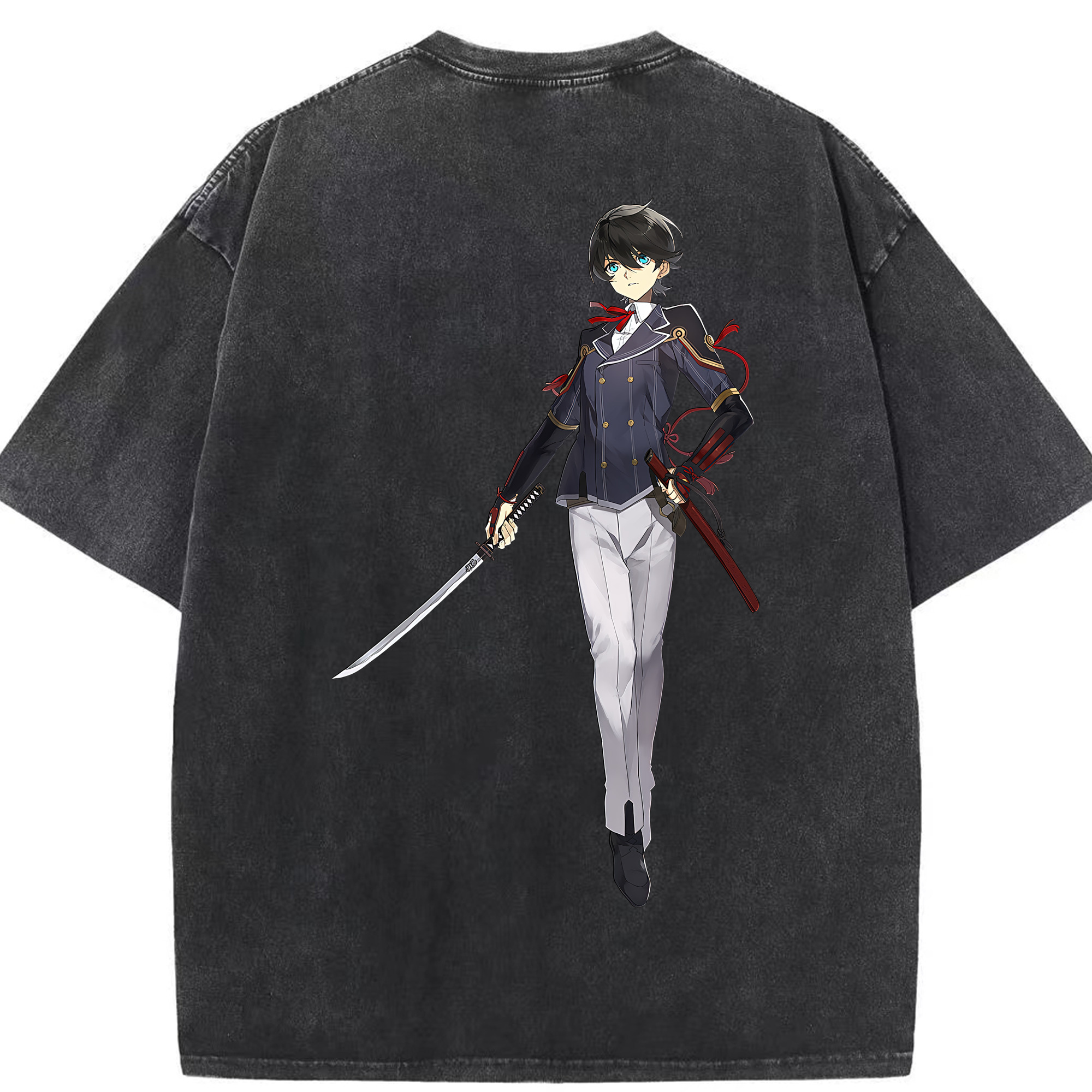 （画像用） 刀剣乱舞 Touken Ranbu 綿100% ヴィンテージ風 半袖Tシャツ（背面プリント）