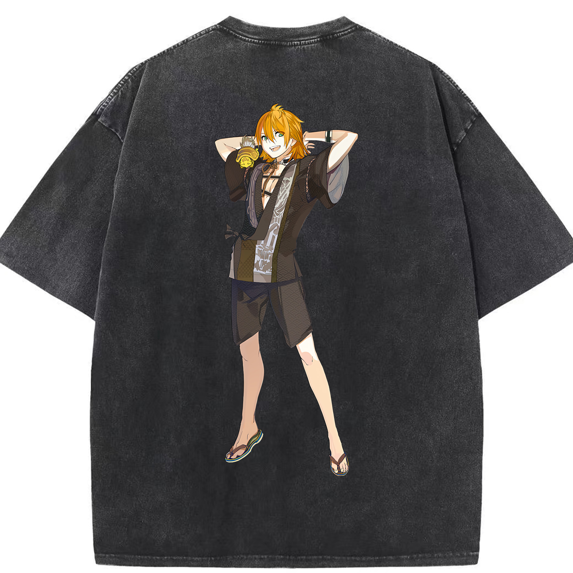 （画像用） 刀剣乱舞 Touken Ranbu 綿100% ヴィンテージ風 半袖Tシャツ（背面プリント）