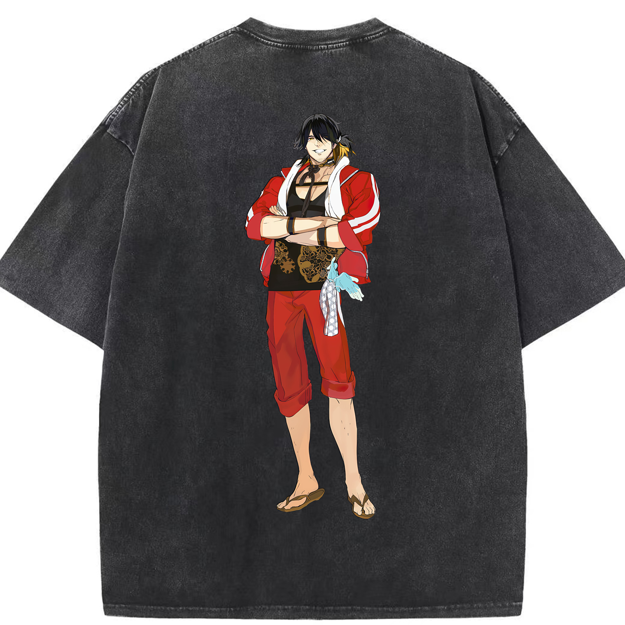 （画像用） 刀剣乱舞 Touken Ranbu 綿100% ヴィンテージ風 半袖Tシャツ（背面プリント）