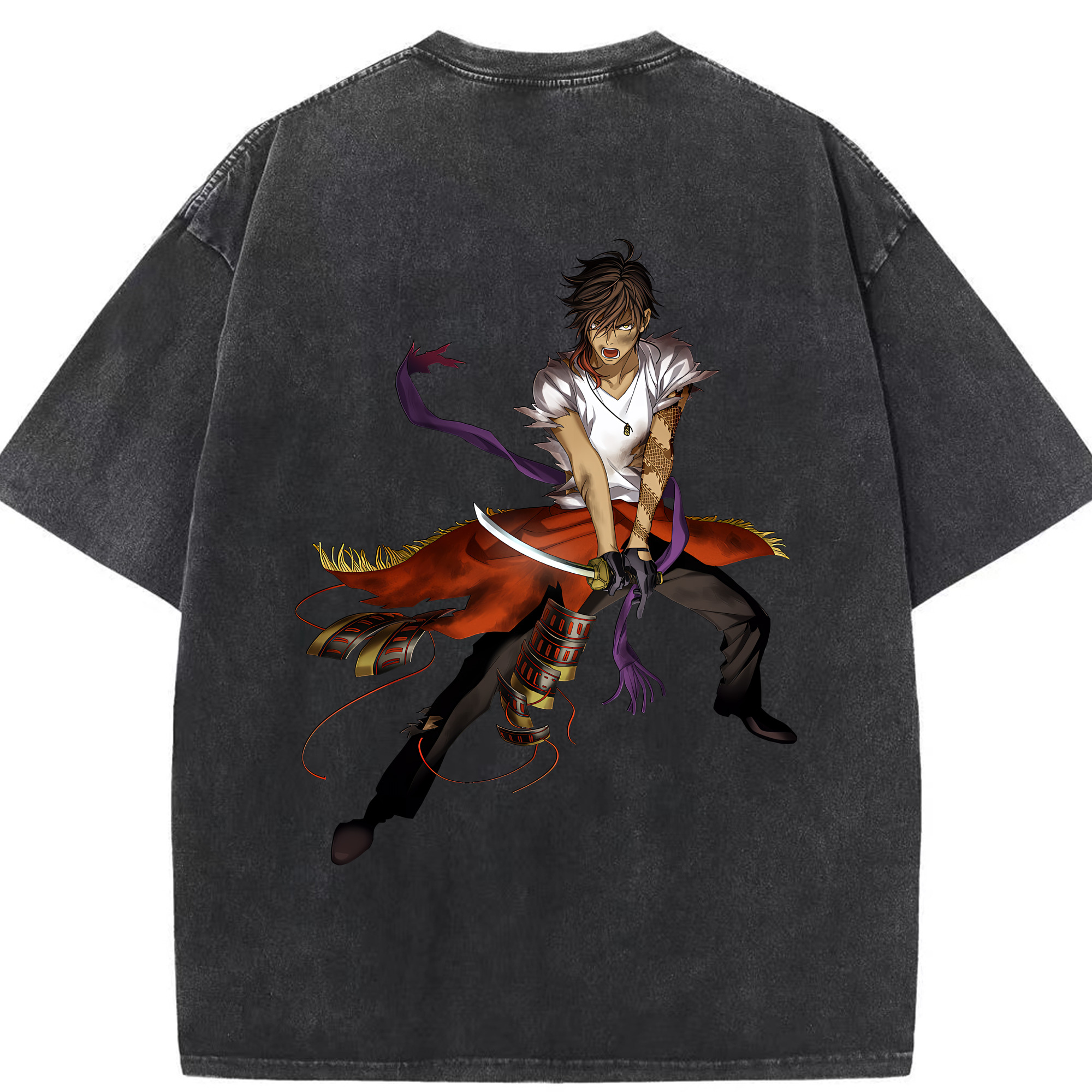 （画像用） 刀剣乱舞 Touken Ranbu 綿100% ヴィンテージ風 半袖Tシャツ（背面プリント）
