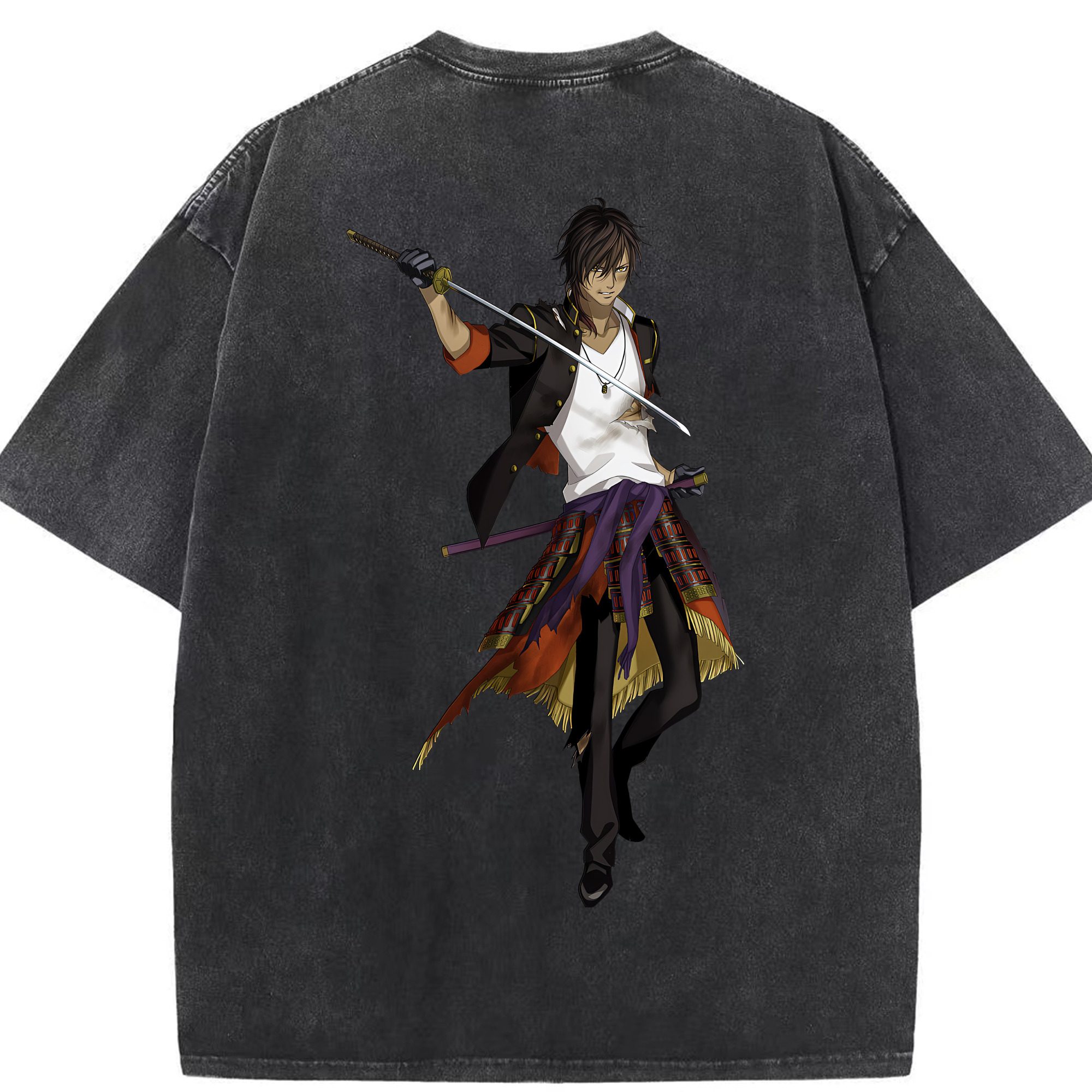 （画像用） 刀剣乱舞 Touken Ranbu 綿100% ヴィンテージ風 半袖Tシャツ（背面プリント）
