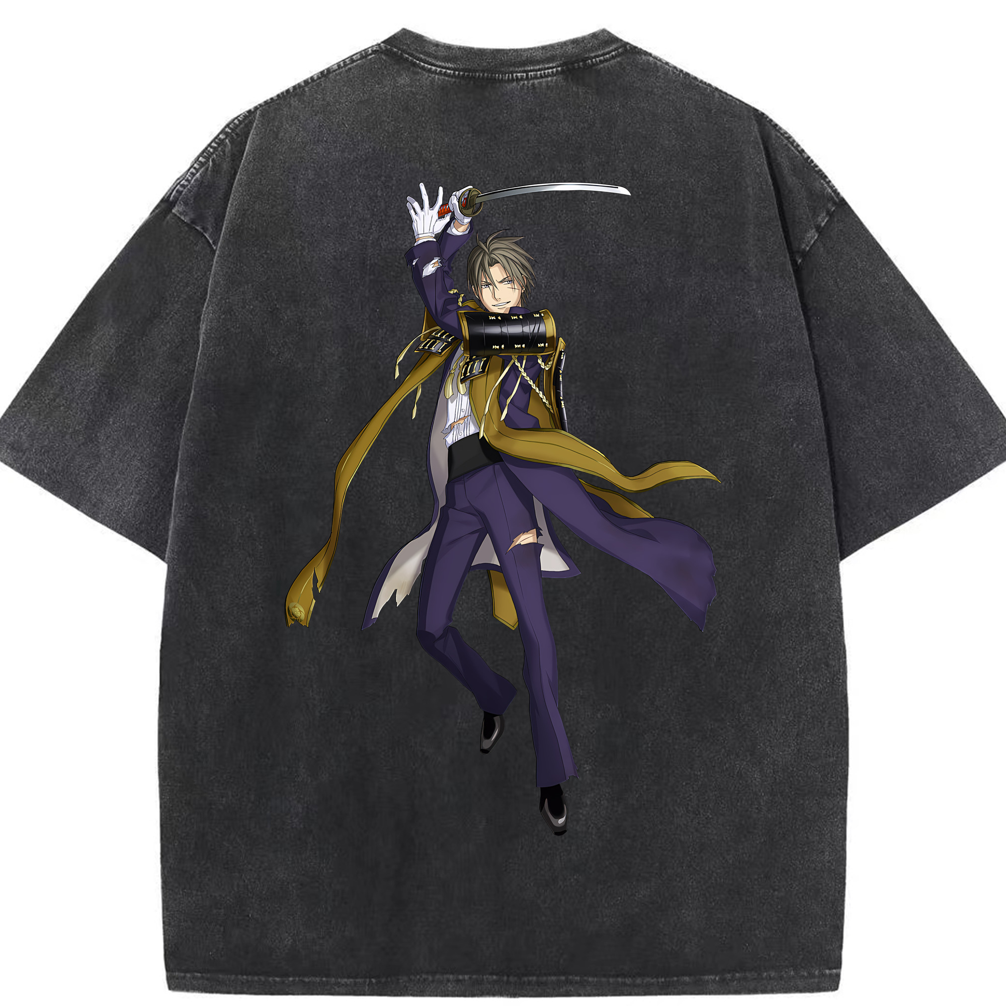 （画像用） 刀剣乱舞 Touken Ranbu 綿100% ヴィンテージ風 半袖Tシャツ（背面プリント）