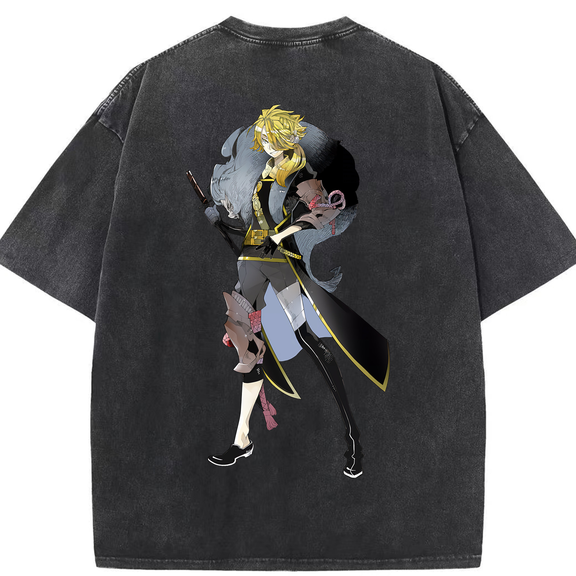 （画像用） 刀剣乱舞 Touken Ranbu 綿100% ヴィンテージ風 半袖Tシャツ（背面プリント）