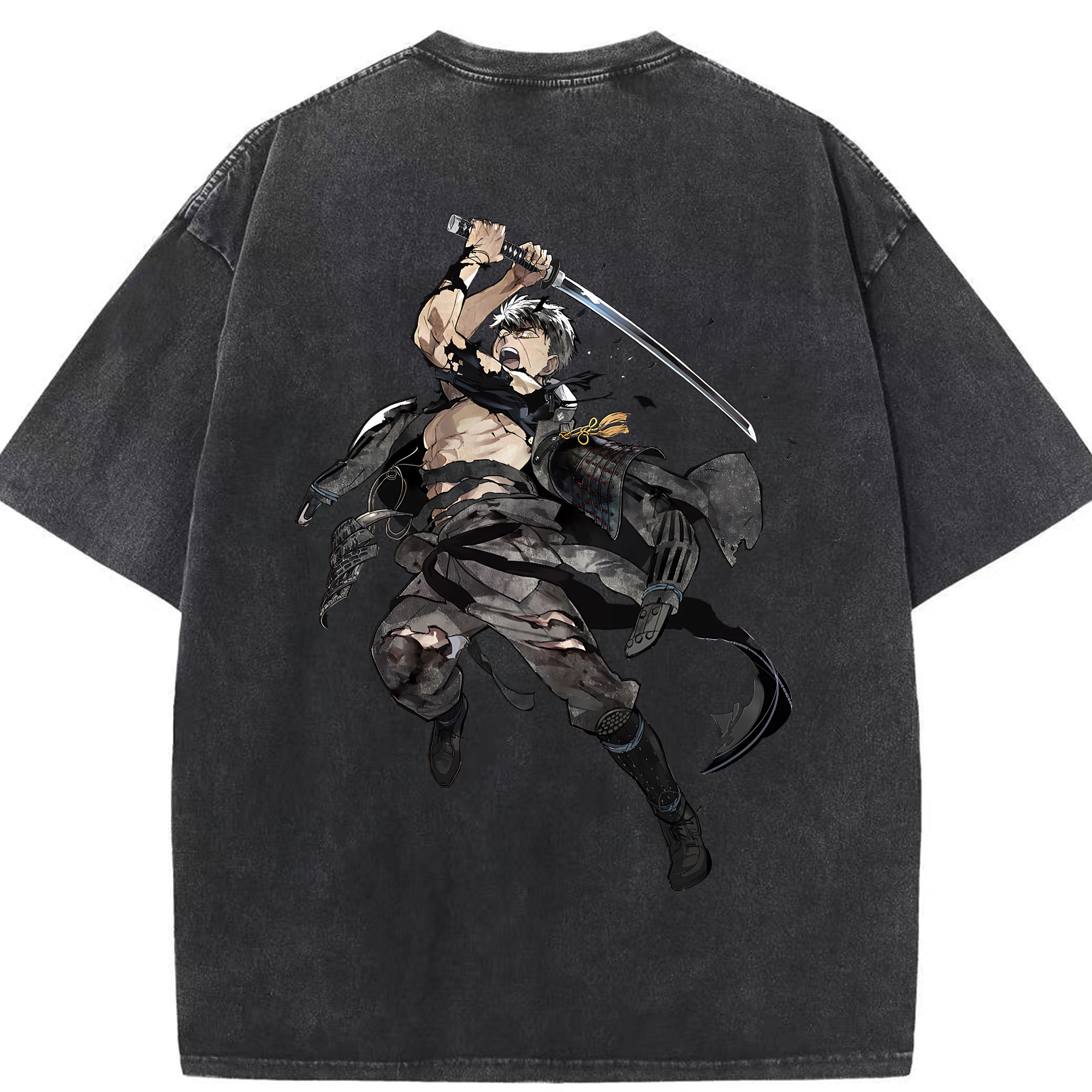 （画像用） 刀剣乱舞 Touken Ranbu 綿100% ヴィンテージ風 半袖Tシャツ（背面プリント）