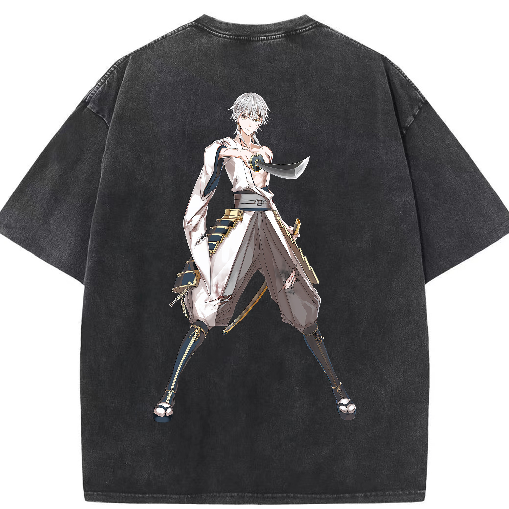 （画像用） 刀剣乱舞 Touken Ranbu 綿100% ヴィンテージ風 半袖Tシャツ（背面プリント）