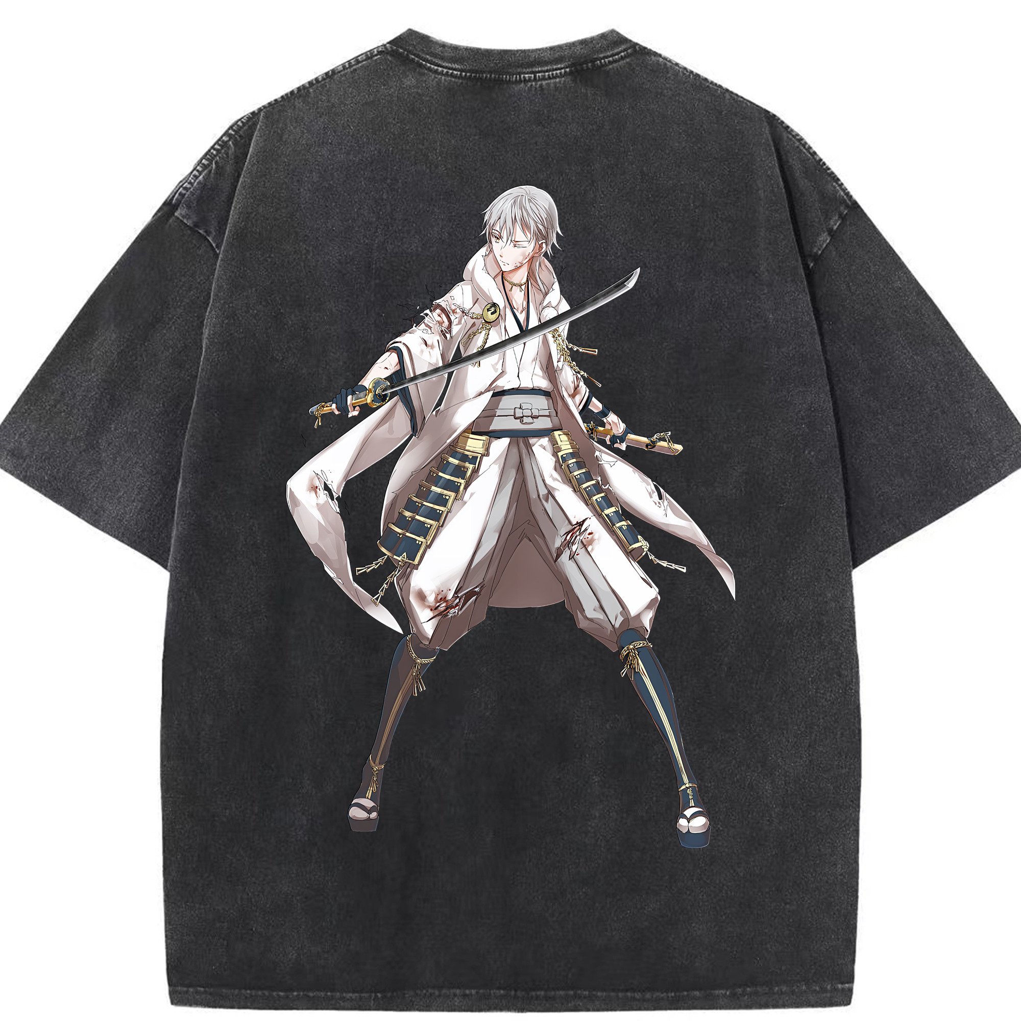 （画像用） 刀剣乱舞 Touken Ranbu 綿100% ヴィンテージ風 半袖Tシャツ（背面プリント）