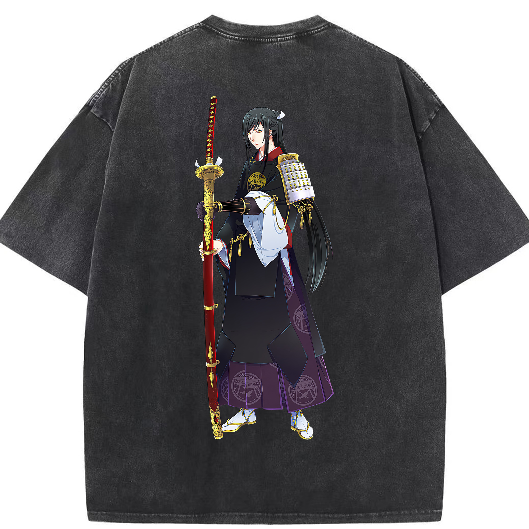 （画像用） 刀剣乱舞 Touken Ranbu 綿100% ヴィンテージ風 半袖Tシャツ（背面プリント）
