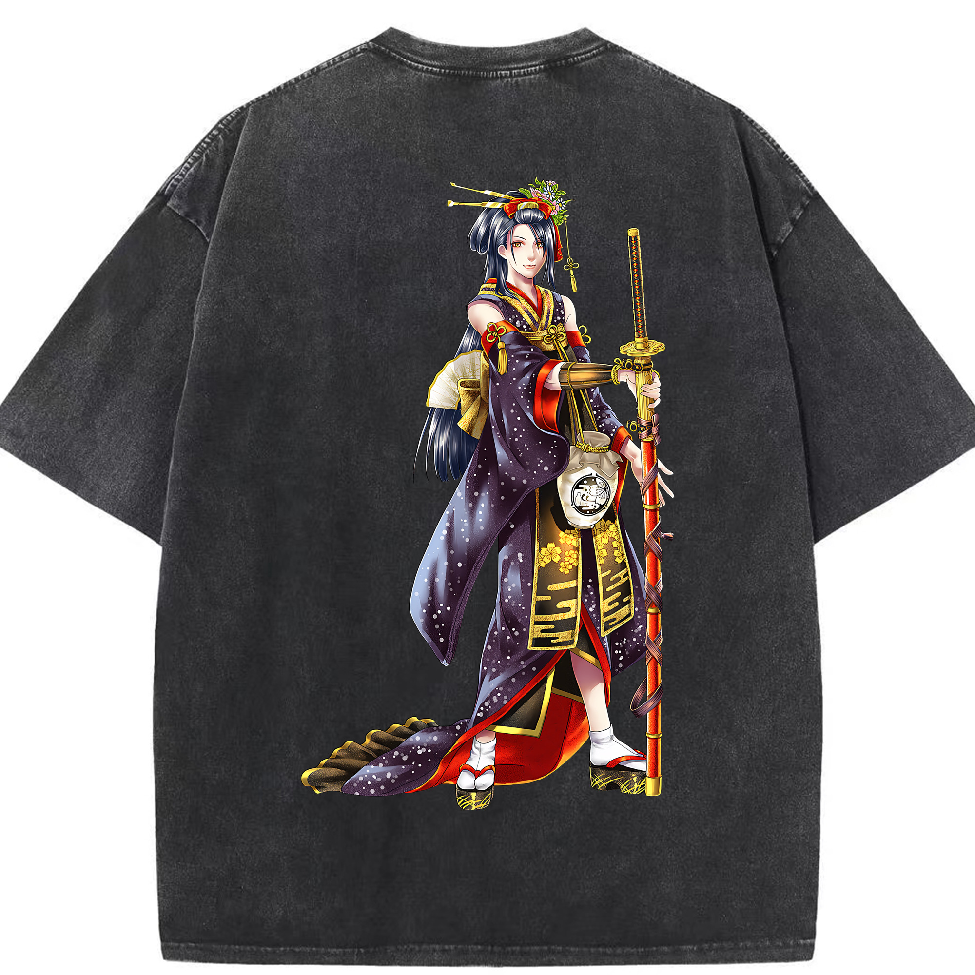 （画像用） 刀剣乱舞 Touken Ranbu 綿100% ヴィンテージ風 半袖Tシャツ（背面プリント）