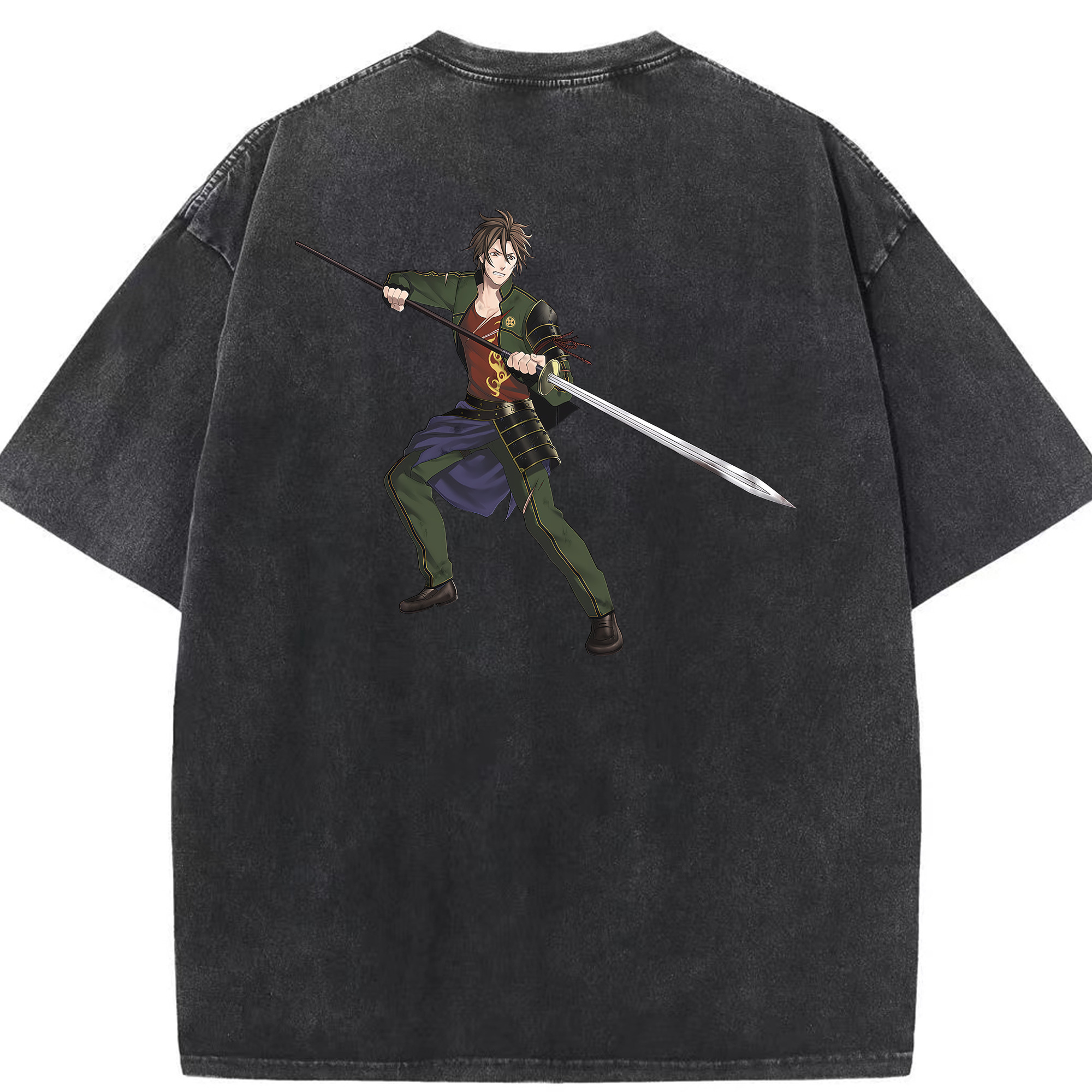 （画像用） 刀剣乱舞 Touken Ranbu 綿100% ヴィンテージ風 半袖Tシャツ（背面プリント）