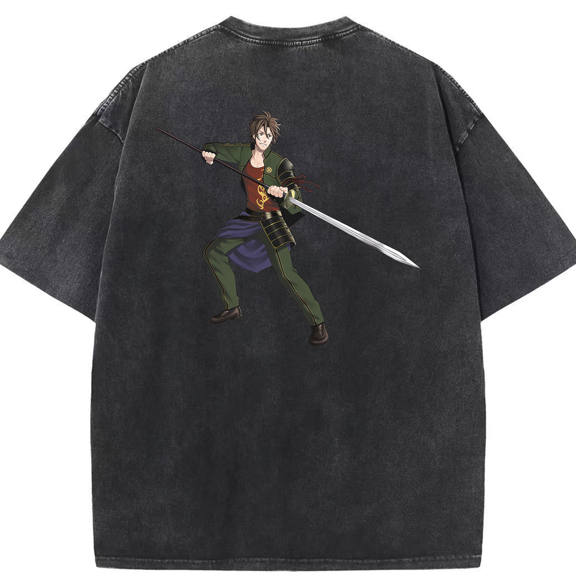 （画像用） 刀剣乱舞 Touken Ranbu 綿100% ヴィンテージ風 半袖Tシャツ（背面プリント）