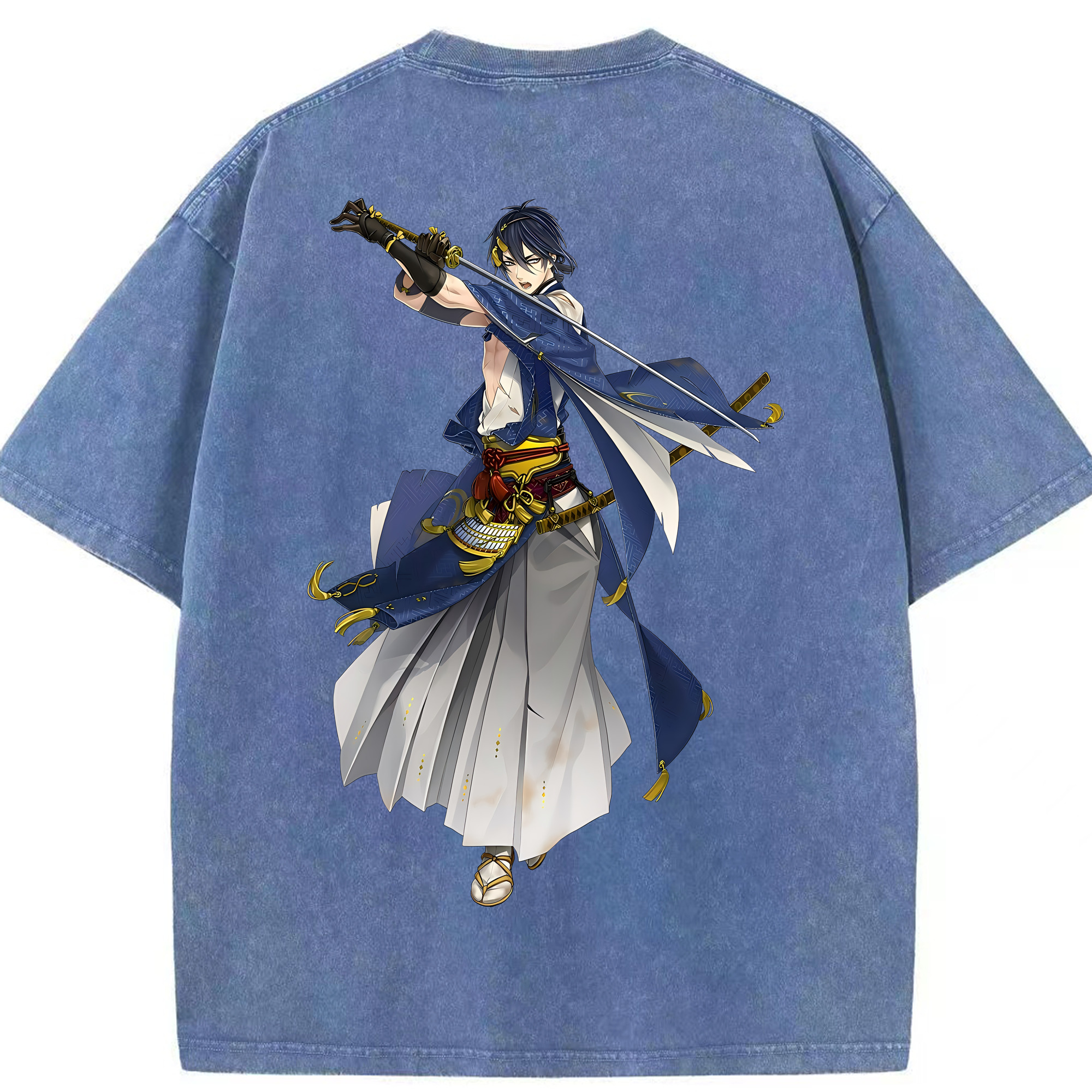 （画像用） 刀剣乱舞 Touken Ranbu 綿100% ヴィンテージ風 半袖Tシャツ（背面プリント）