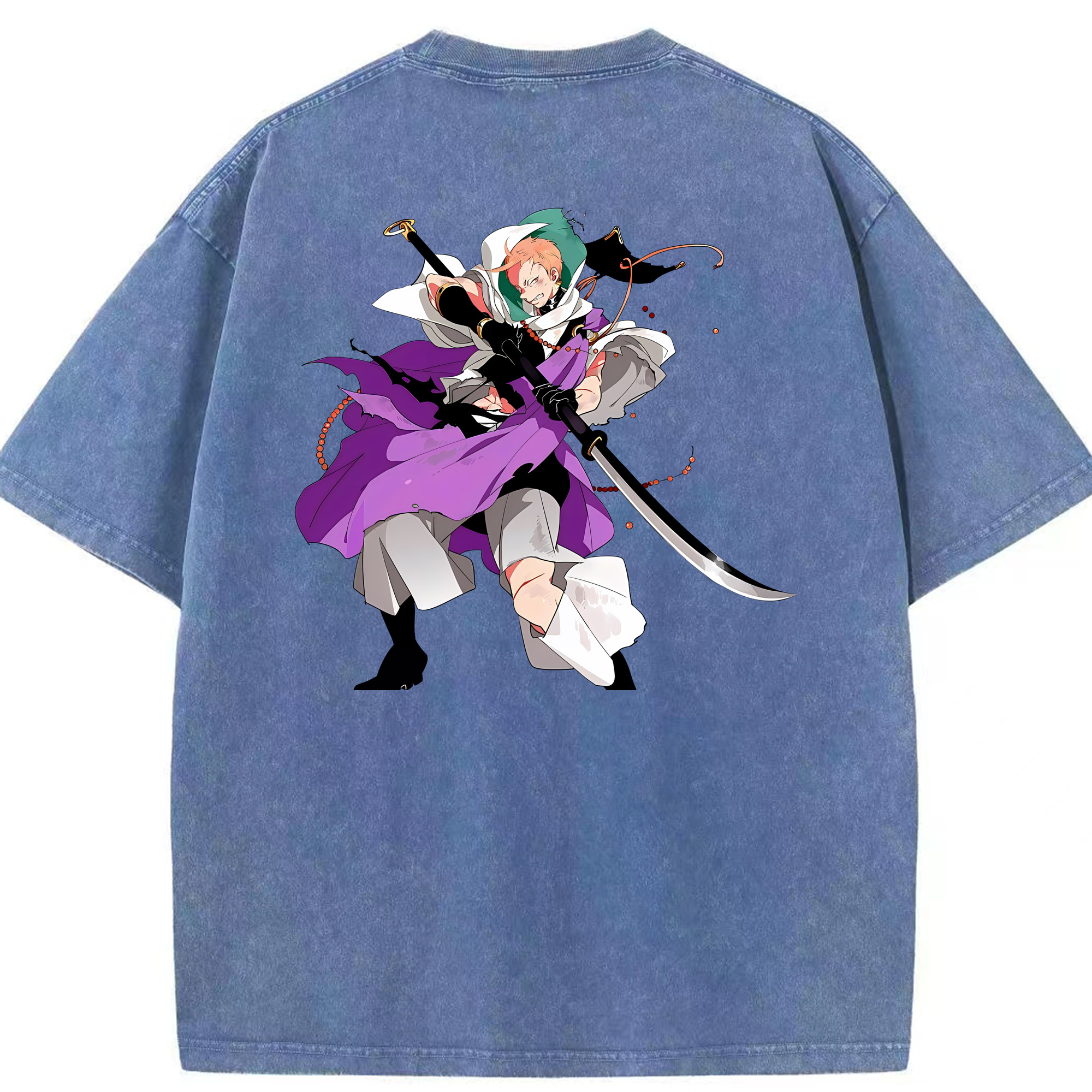 （画像用） 刀剣乱舞 Touken Ranbu 綿100% ヴィンテージ風 半袖Tシャツ（背面プリント）