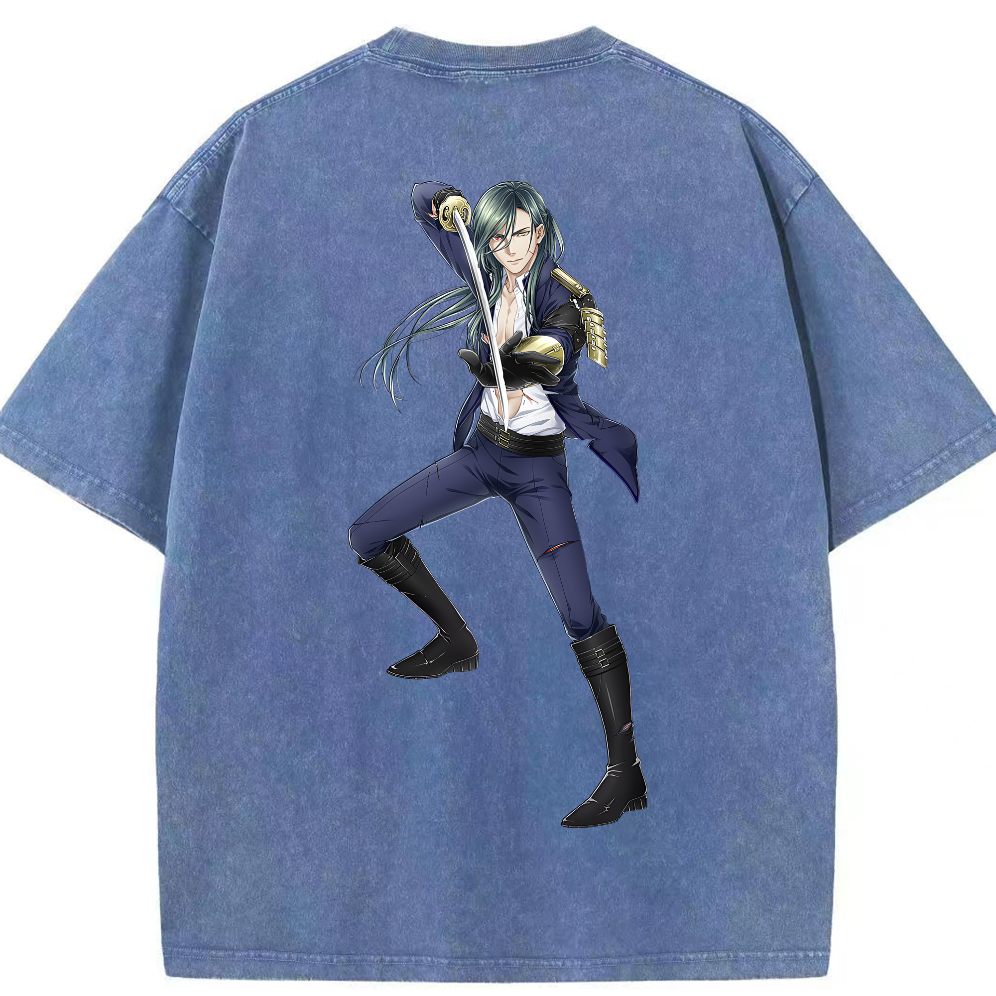 （画像用） 刀剣乱舞 Touken Ranbu 綿100% ヴィンテージ風 半袖Tシャツ（背面プリント）