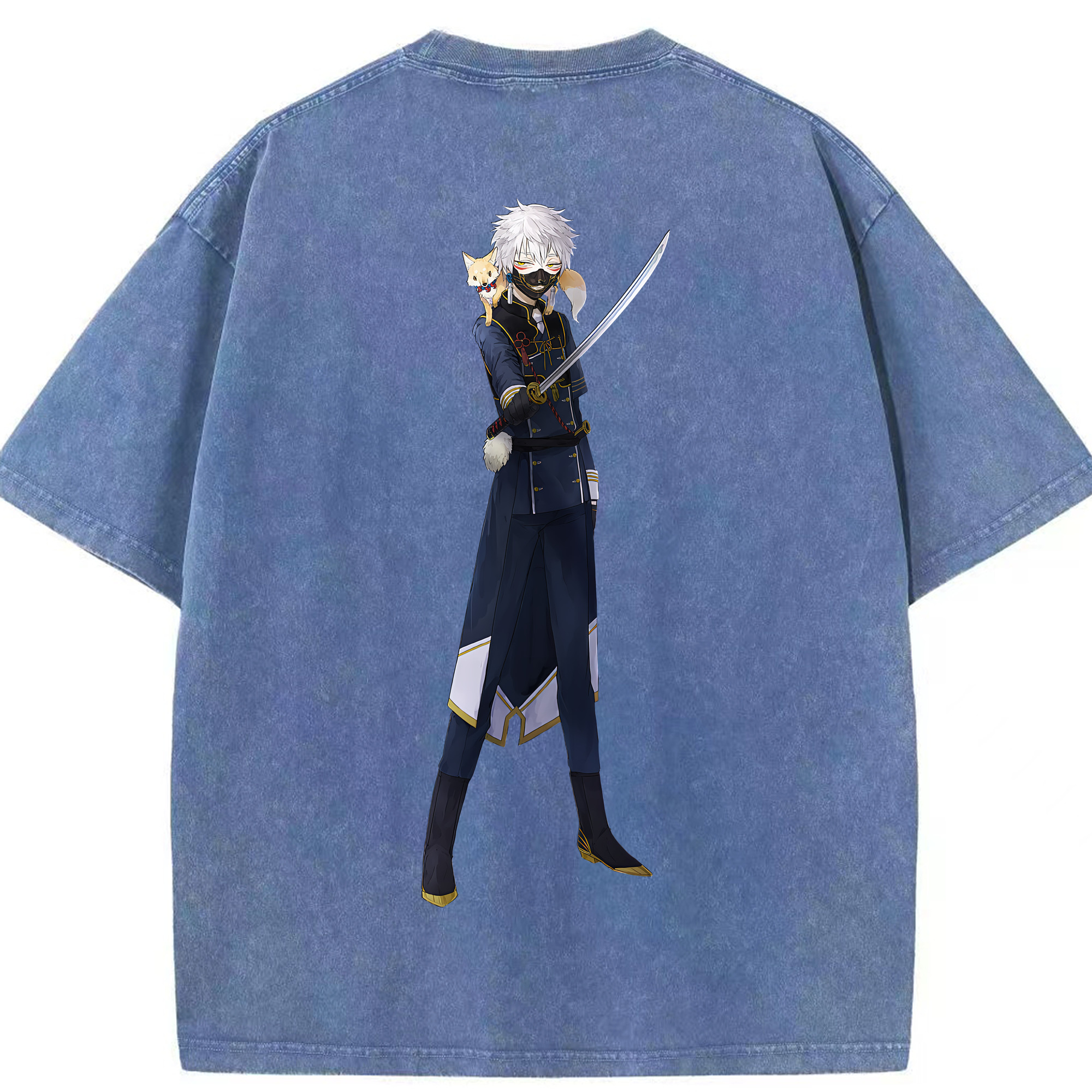 （画像用） 刀剣乱舞 Touken Ranbu 綿100% ヴィンテージ風 半袖Tシャツ（背面プリント）