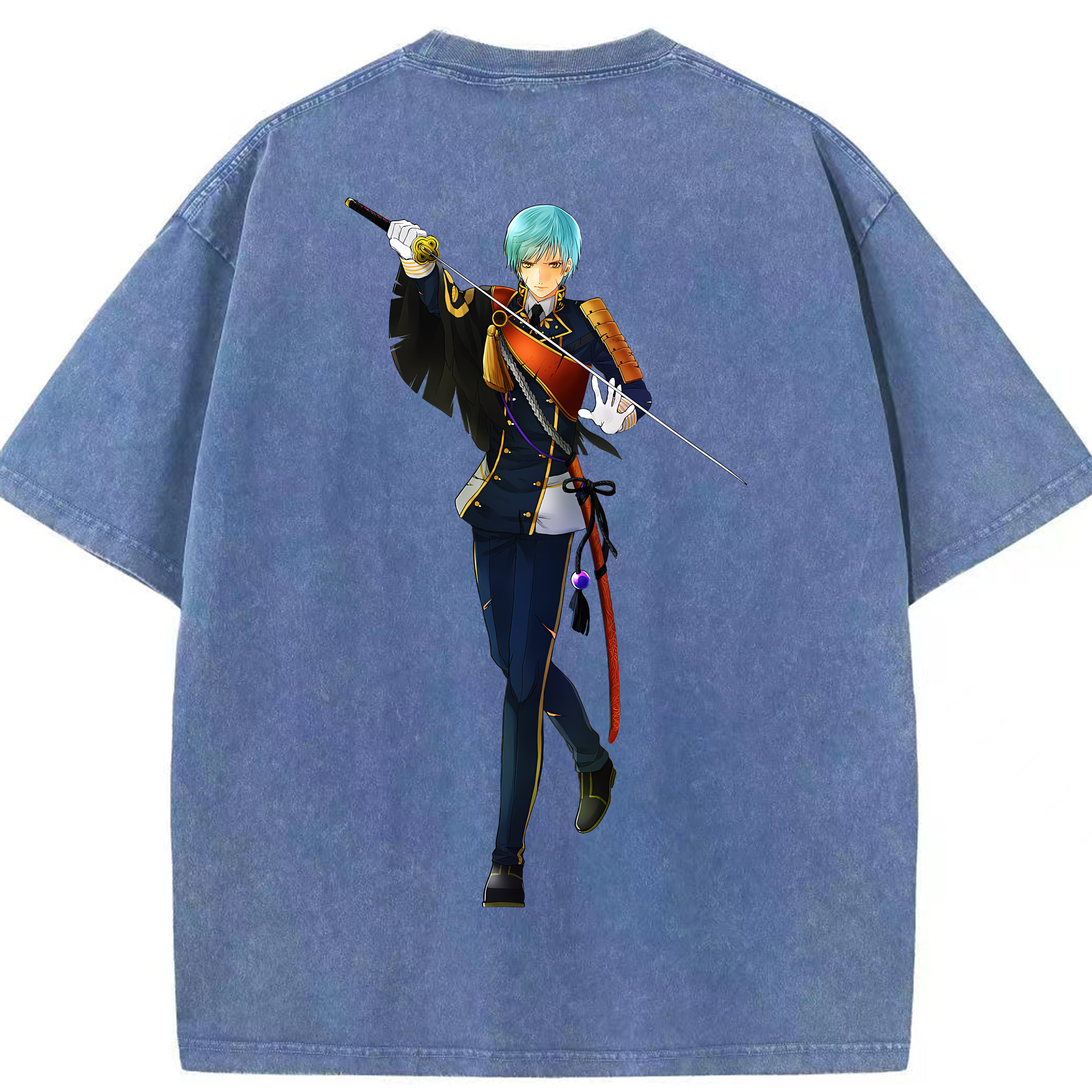 （画像用） 刀剣乱舞 Touken Ranbu 綿100% ヴィンテージ風 半袖Tシャツ（背面プリント）
