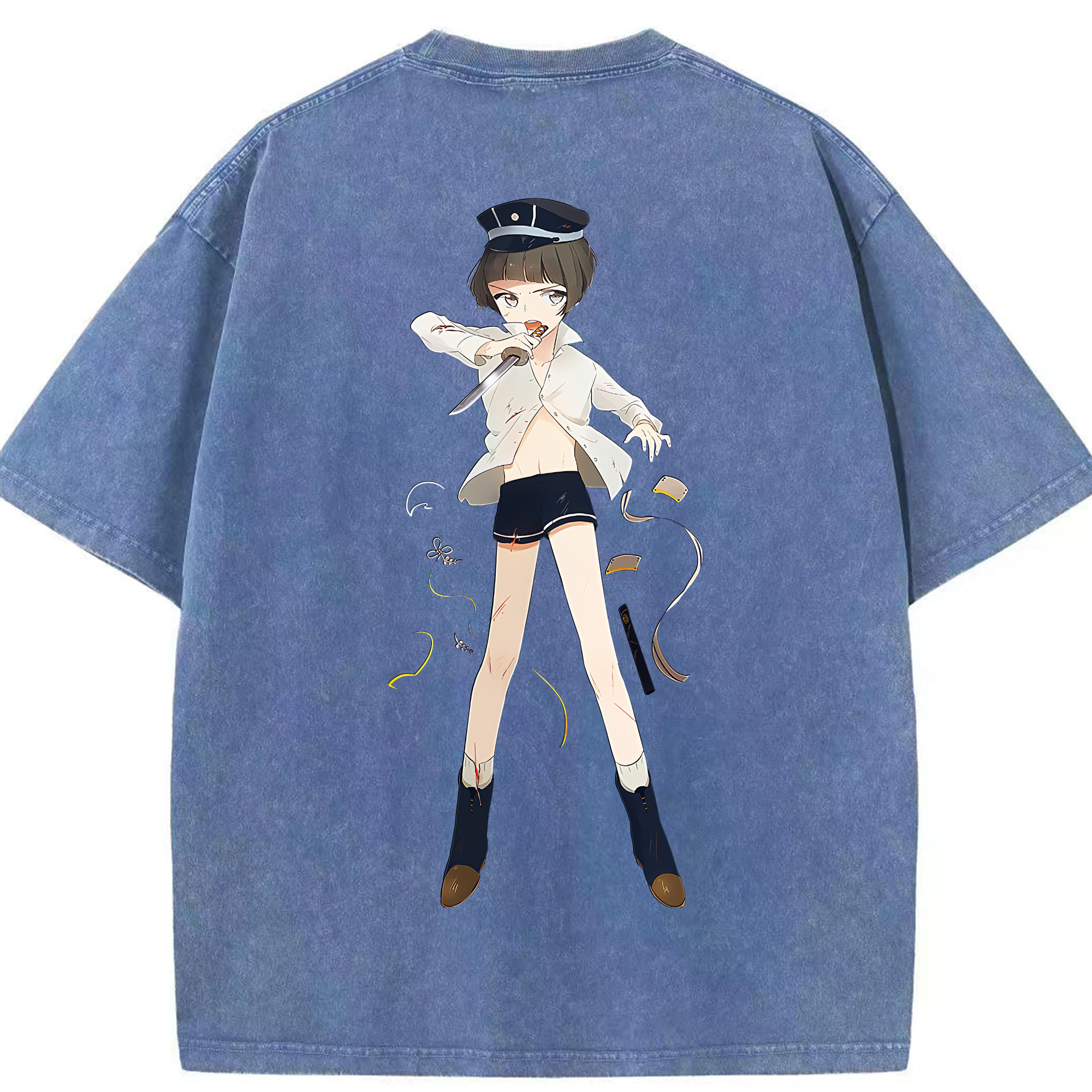 （画像用） 刀剣乱舞 Touken Ranbu 綿100% ヴィンテージ風 半袖Tシャツ（背面プリント）