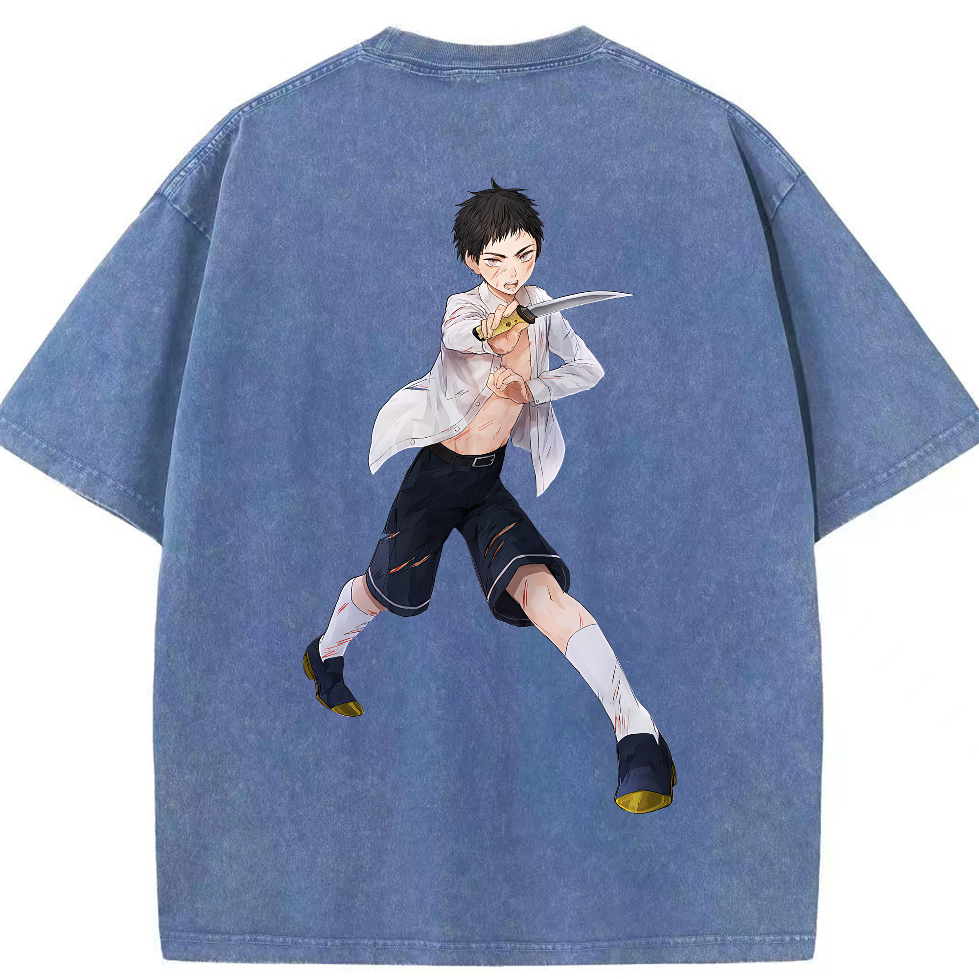 （画像用） 刀剣乱舞 Touken Ranbu 綿100% ヴィンテージ風 半袖Tシャツ（背面プリント）