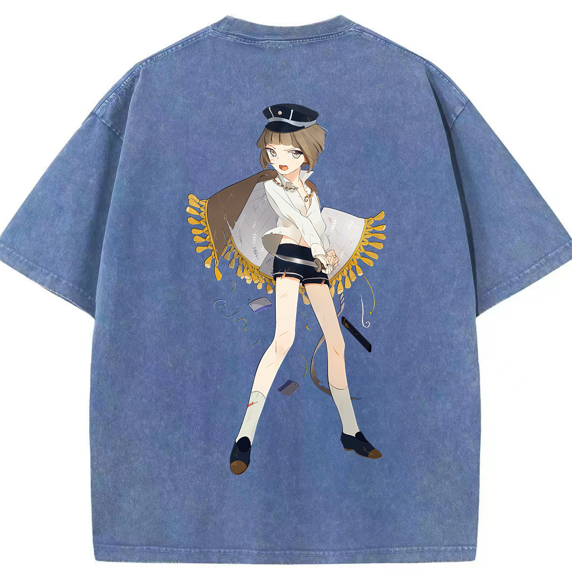 （画像用） 刀剣乱舞 Touken Ranbu 綿100% ヴィンテージ風 半袖Tシャツ（背面プリント）